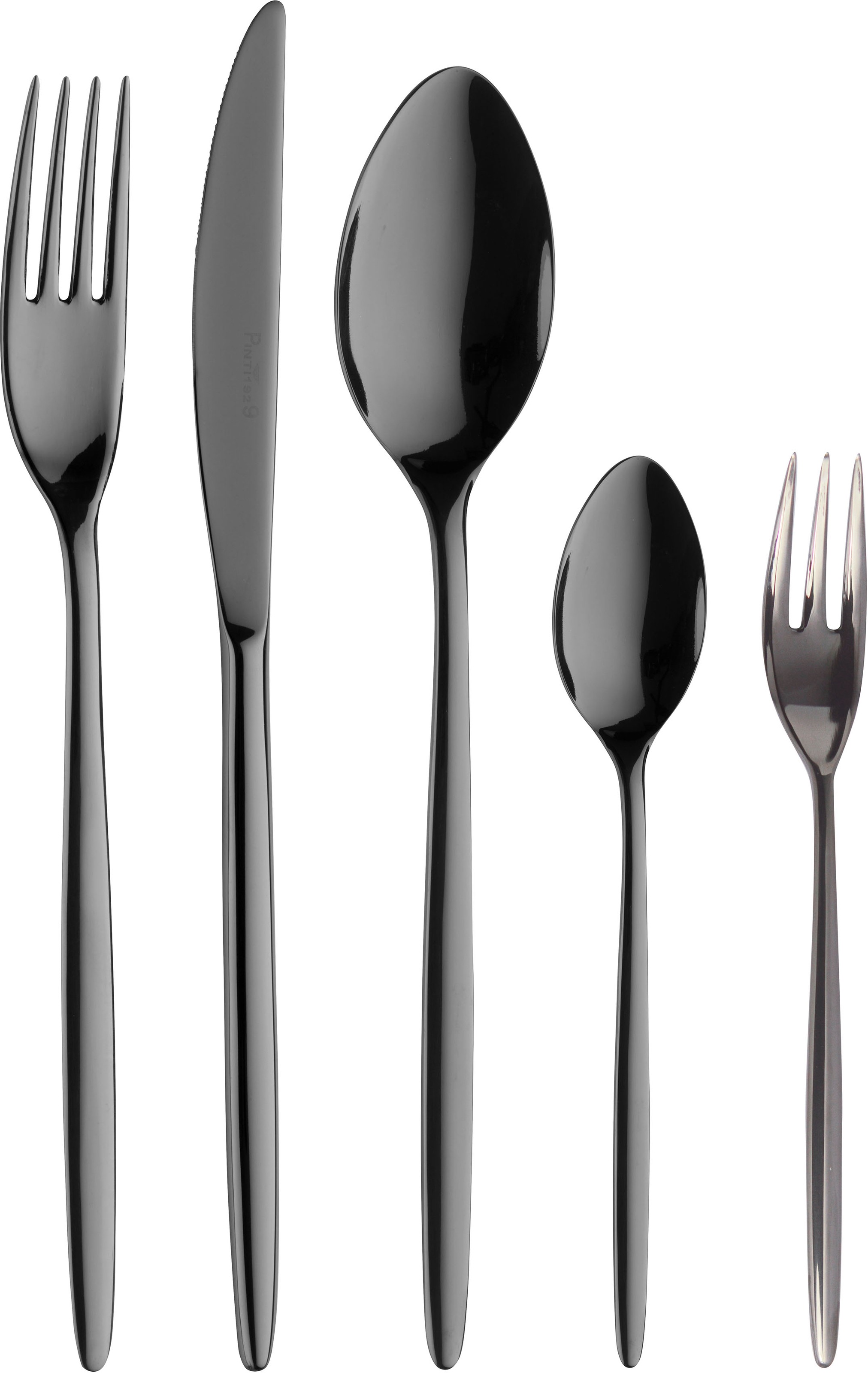 PINTINOX Besteck-Set "Olivia Treasure", 30 tlg., grau, Essbesteck-Sets, Optik Glänzend PVD Beschichtung