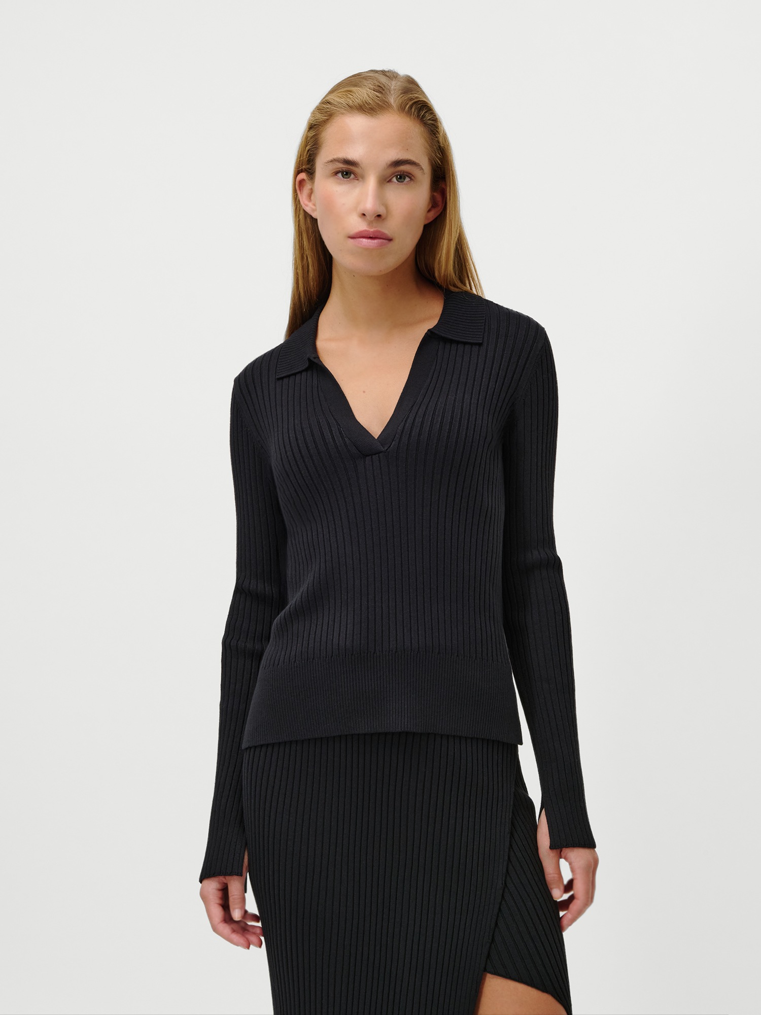 LeGer Polokragenpullover "Charlotte, LeGer by Lena Gercke" Polokragen mit V günstig online kaufen