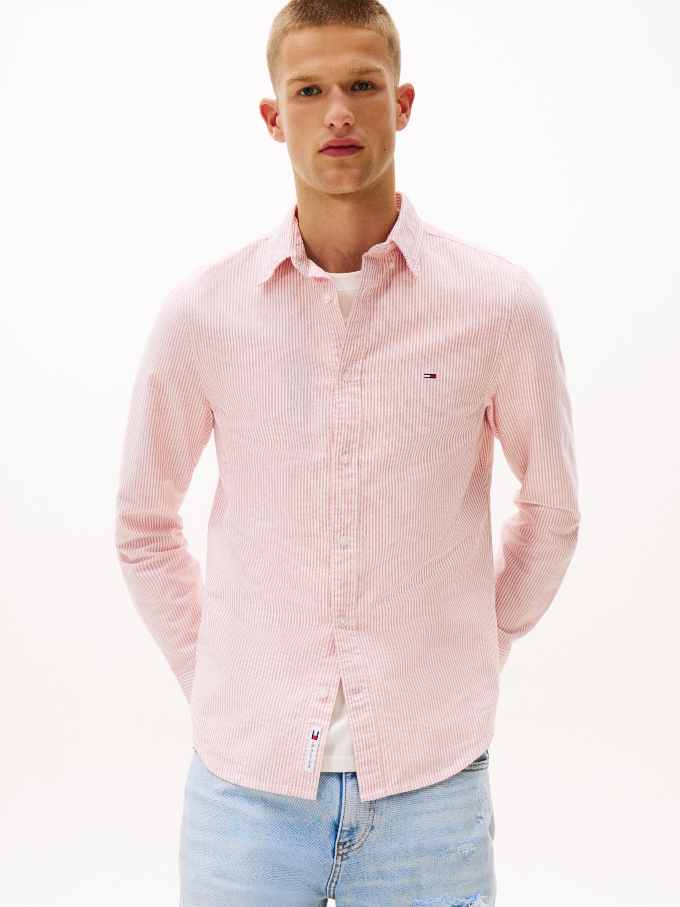 Tommy Jeans Langarmhemd "TJM SLIM STRIPE OXFORD SHIRT EXT", Mit Button-Down günstig online kaufen