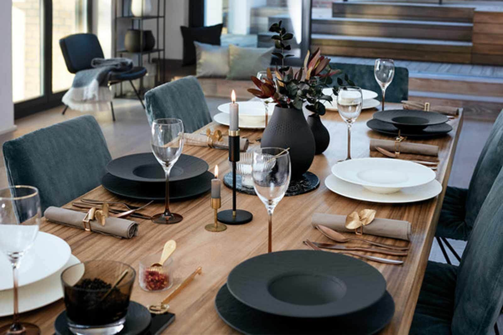 Villeroy & Boch Pizzateller »Teller Manufacture Rock ø 32.0 cm 6er Set schwarz«