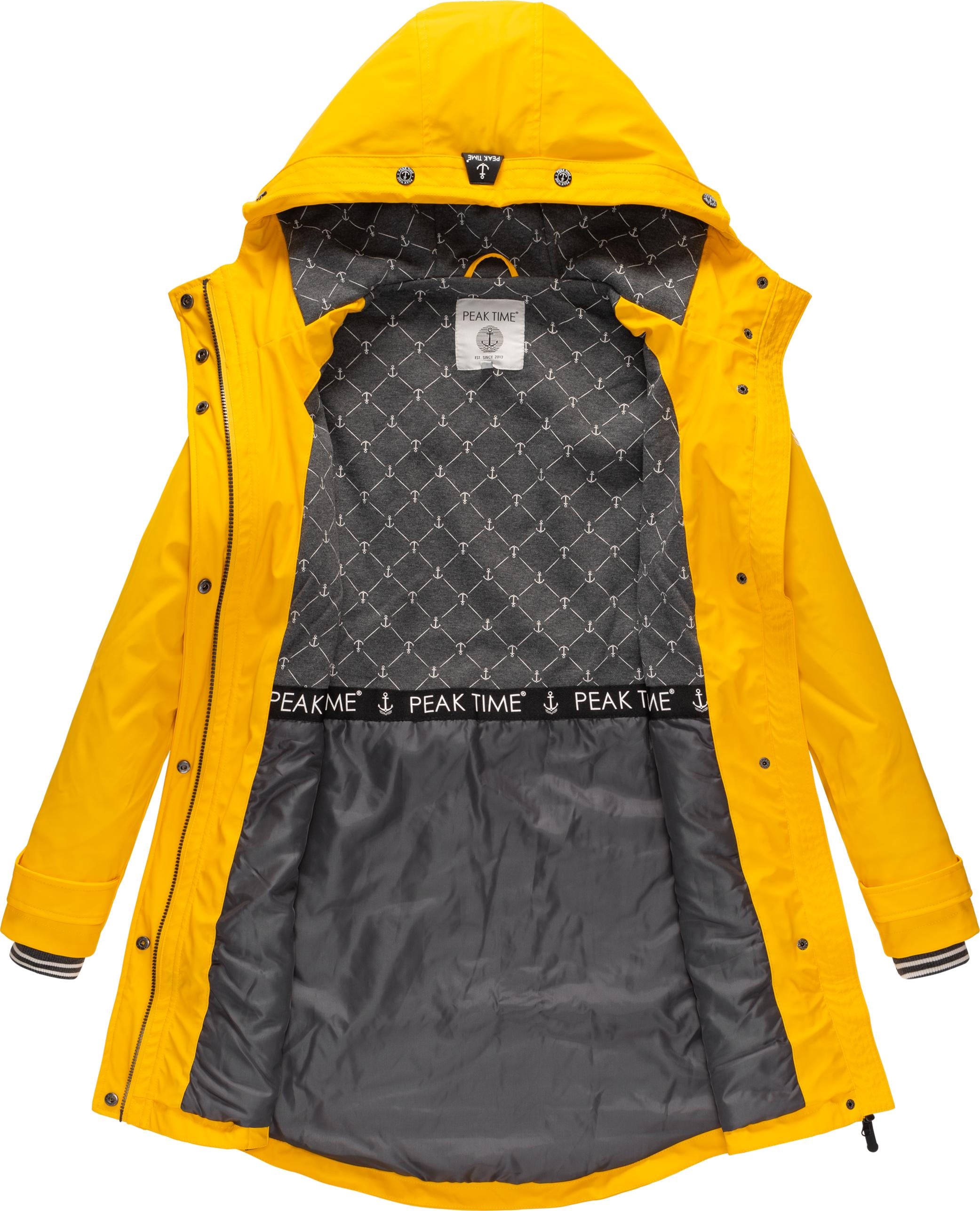 PEAK TIME Regenjacke »L60042«, mit Damen Kapuze, | BAUR stylisch für für taillierter kaufen Regenmantel