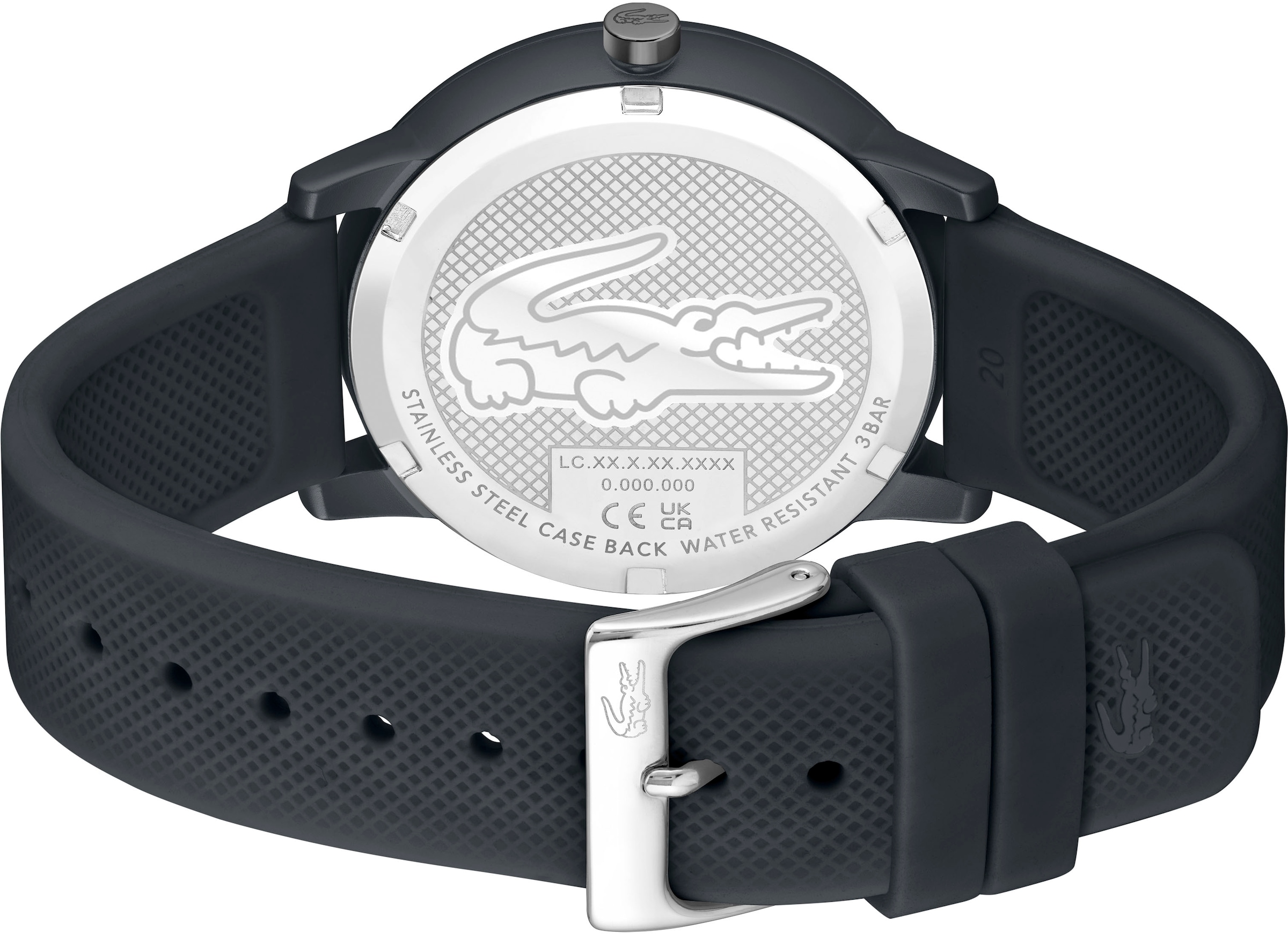 Lacoste Quarzuhr »LACOSTE.12.12 MOVE«, Armbanduhr, Herrenuhr, Mineralglas, Silikonarmband