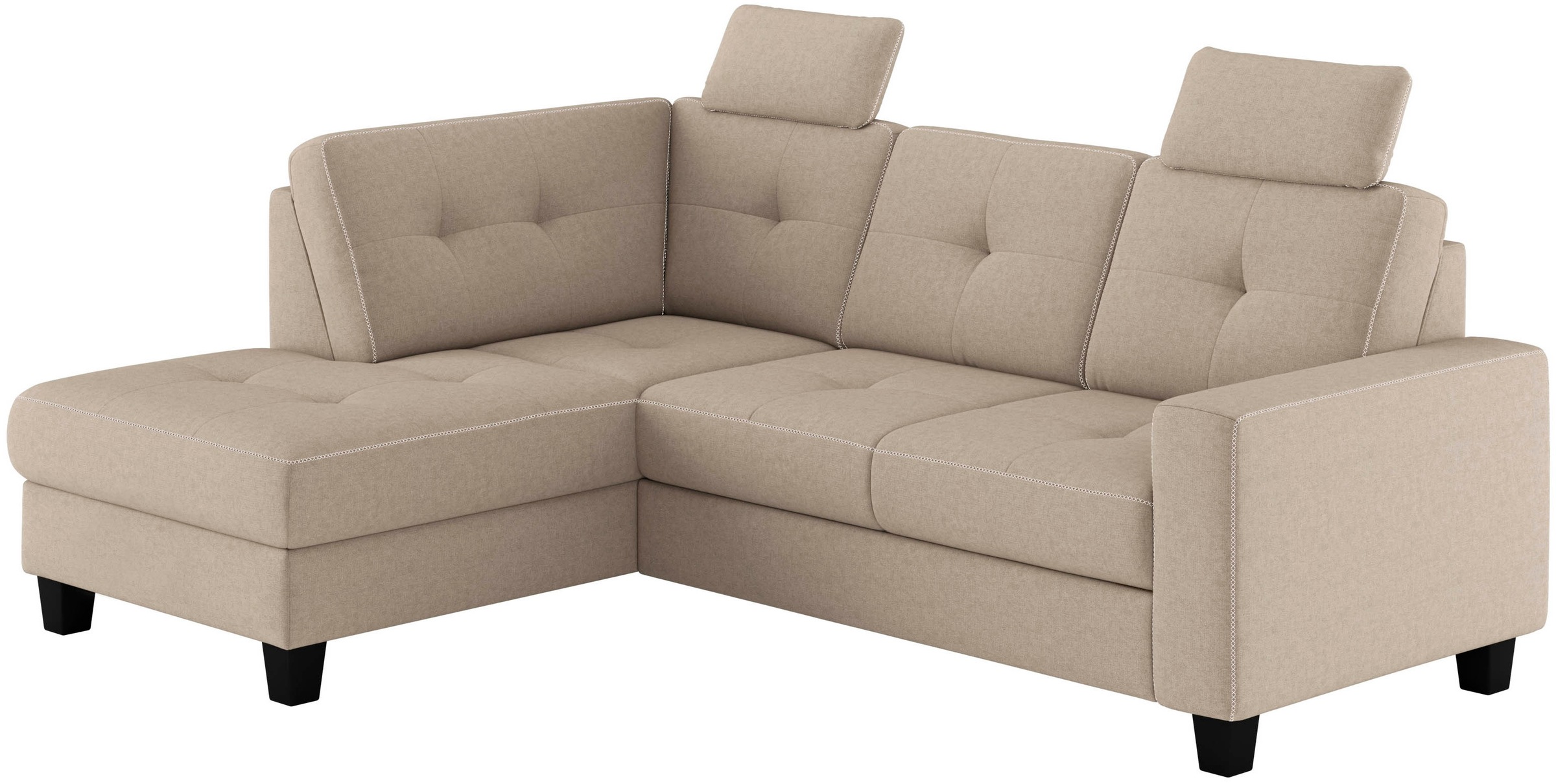 Places of Style Ecksofa »Varese«, wahlweise mit Bettfunktion und Bettkasten