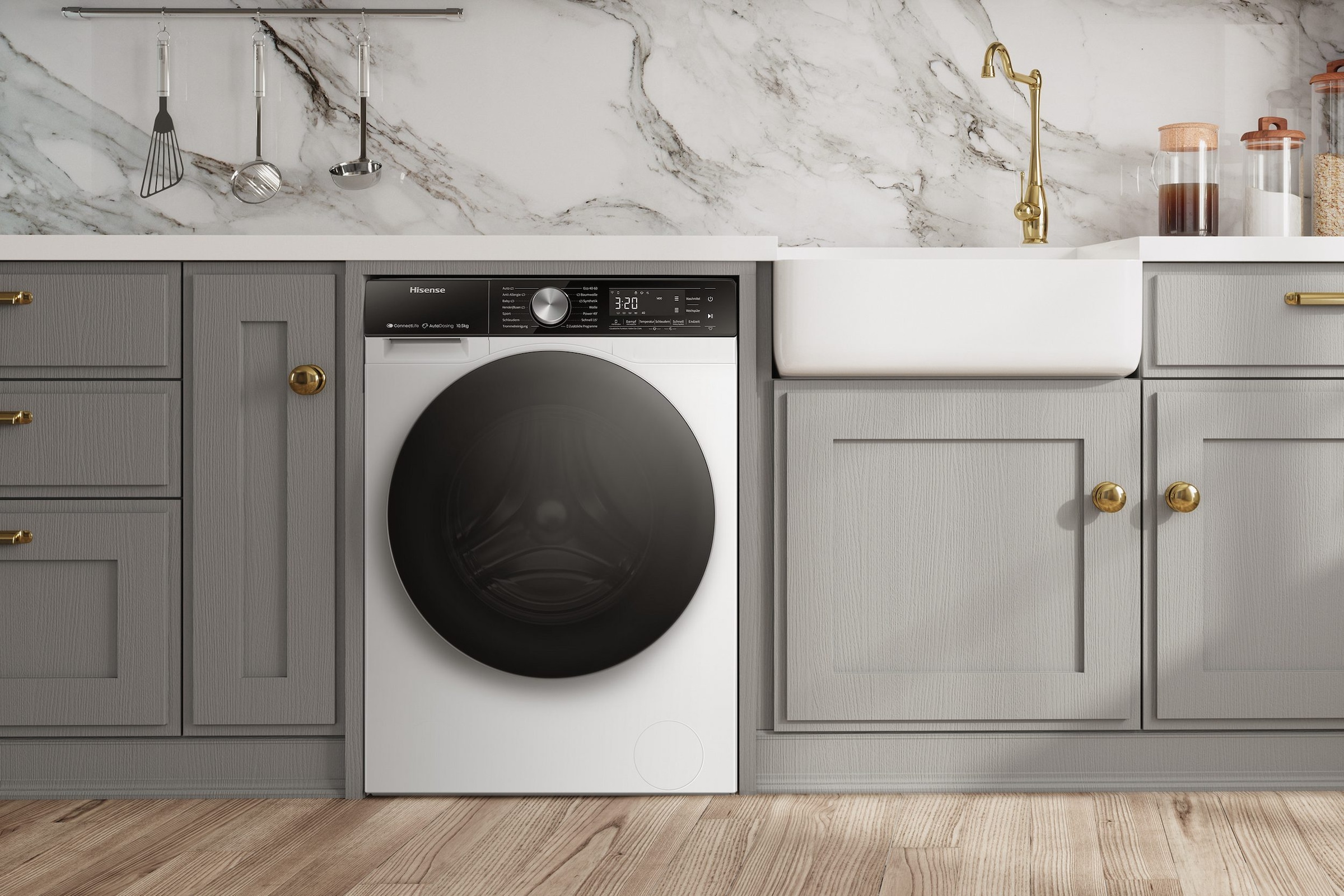 Hisense »WF5S1045BW« 10,5 kg 1400 U/min AutoDosing