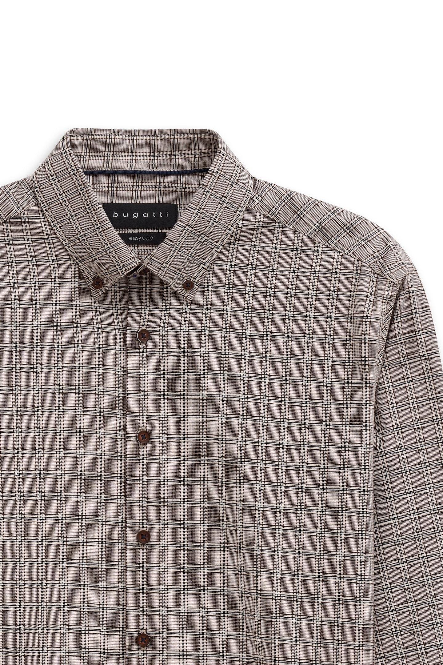 bugatti Langarmhemd »Easy Care«, kariert mit Button-Down-Kragen