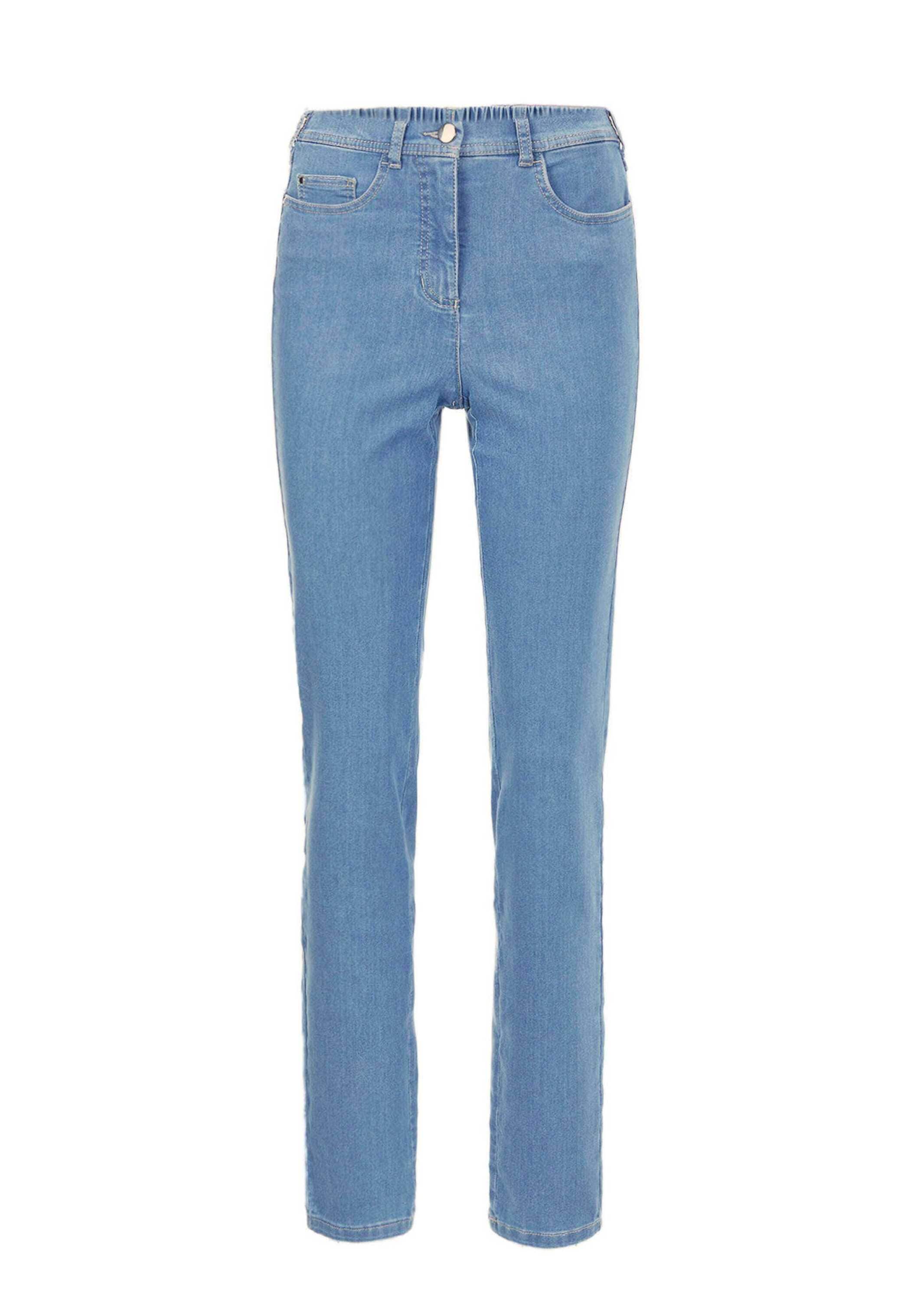 GOLDNER Regular-fit-Jeans "Kurzgröße Damen Jeans Slim Fit LOUISA mit Stretch-Anteil" Ohne