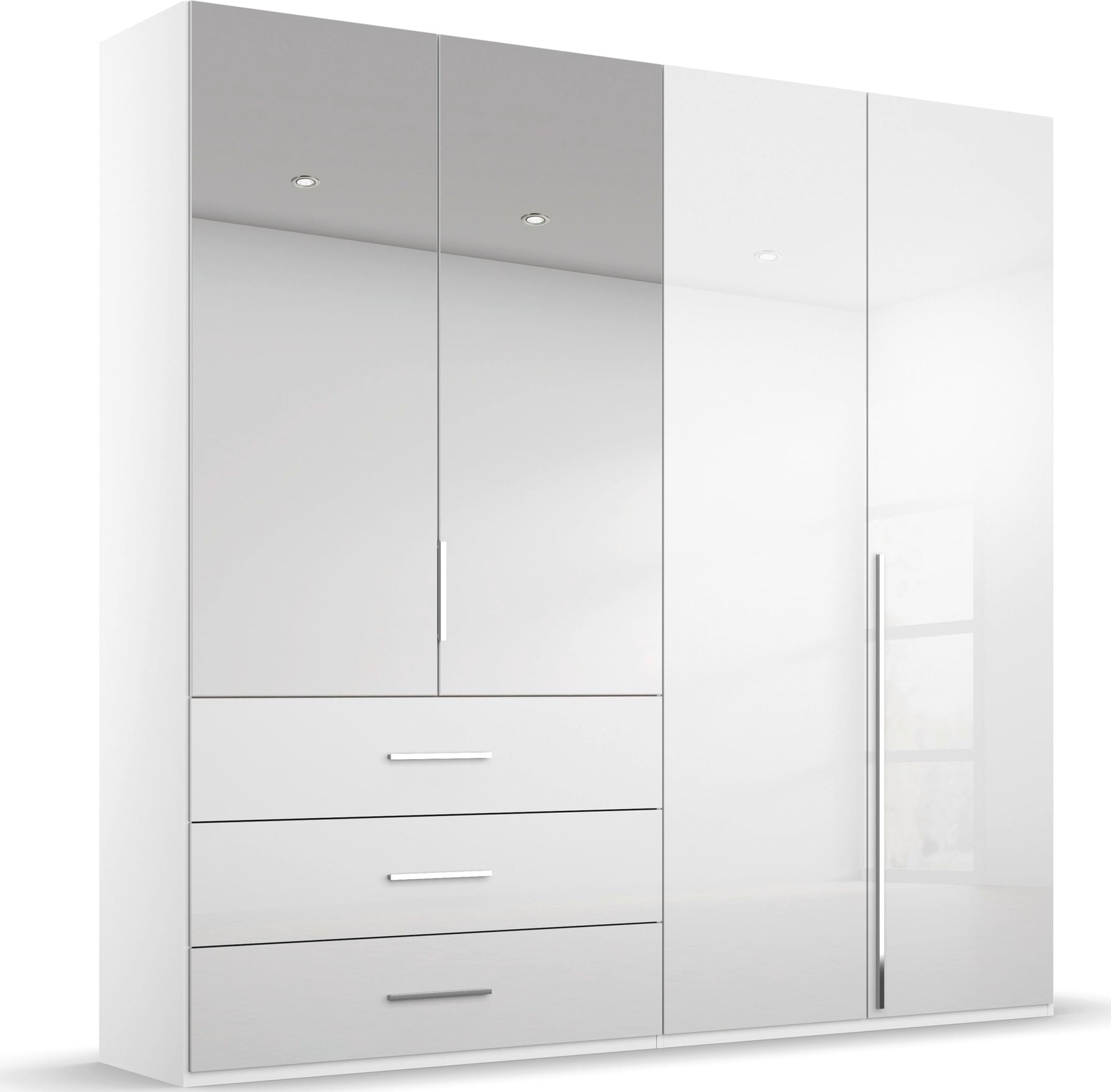 rauch Drehtürenschrank "Kleiderschrank Schrank Garderobe Wäscheschrank MONTCLAR" in den Breiten 201/251/301 cm, inkl. SOFT-CLOSE-FUNKTION, mit Schubkästen und Spiegel, inkl. Wäscheeinteilung MADE IN GERMANY