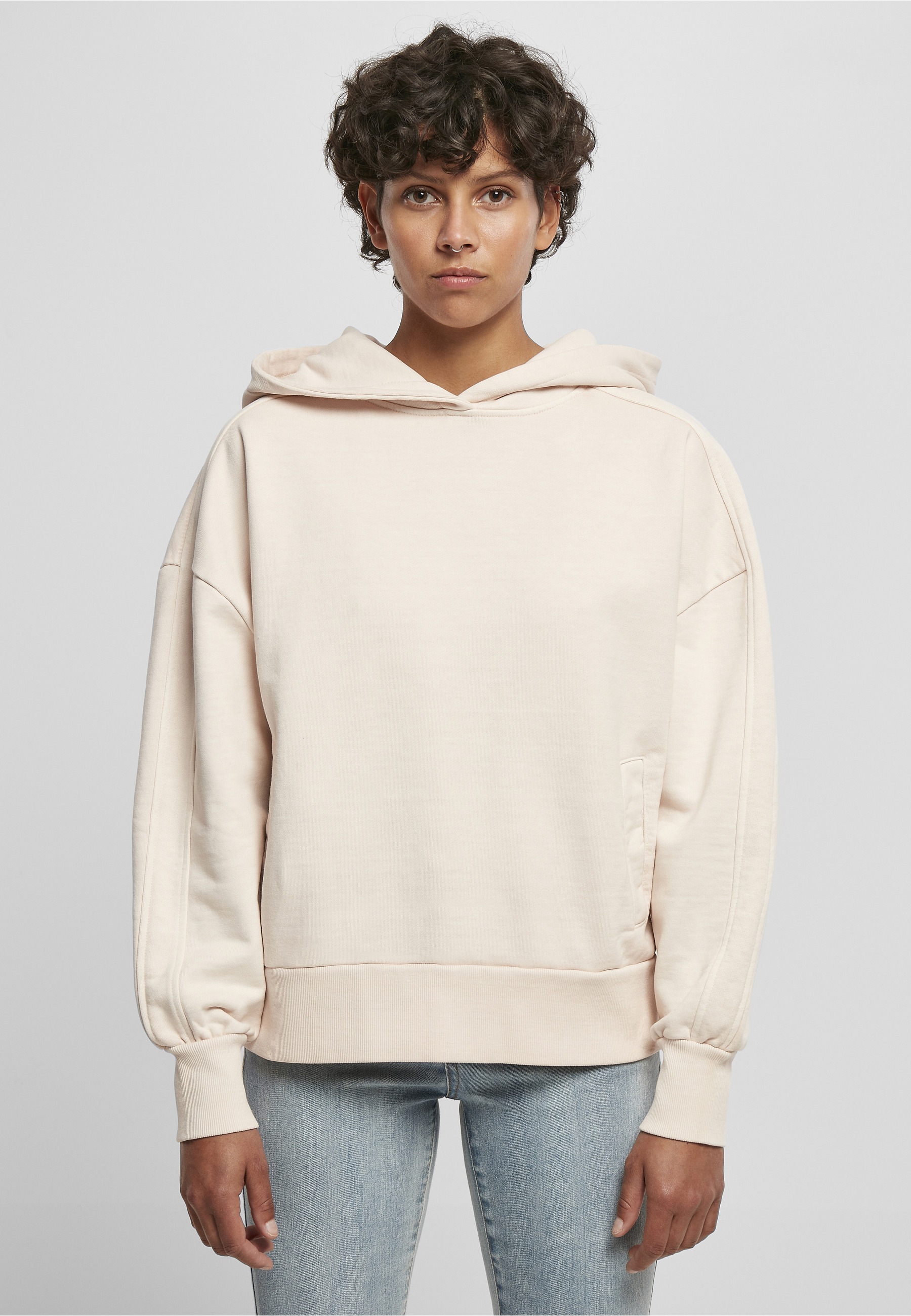 URBAN CLASSICS Rundhalspullover »Urban Classics Damen Ladies Heavy Terry Garment Dye Hoody« 1 Stk.
