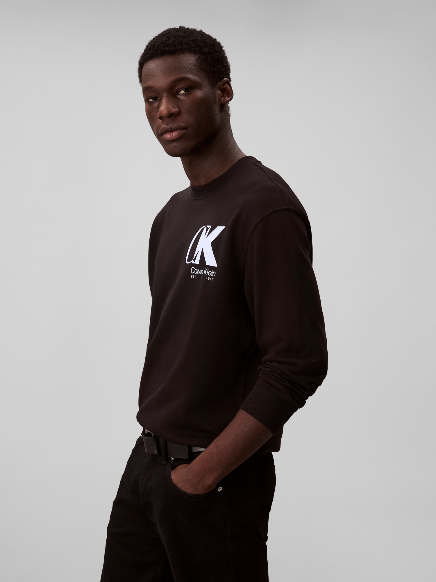 Calvin Klein Sweatshirt "LS EU 350TERRY CK OVERLAP GRAPHI", Rundhalsausschn günstig online kaufen