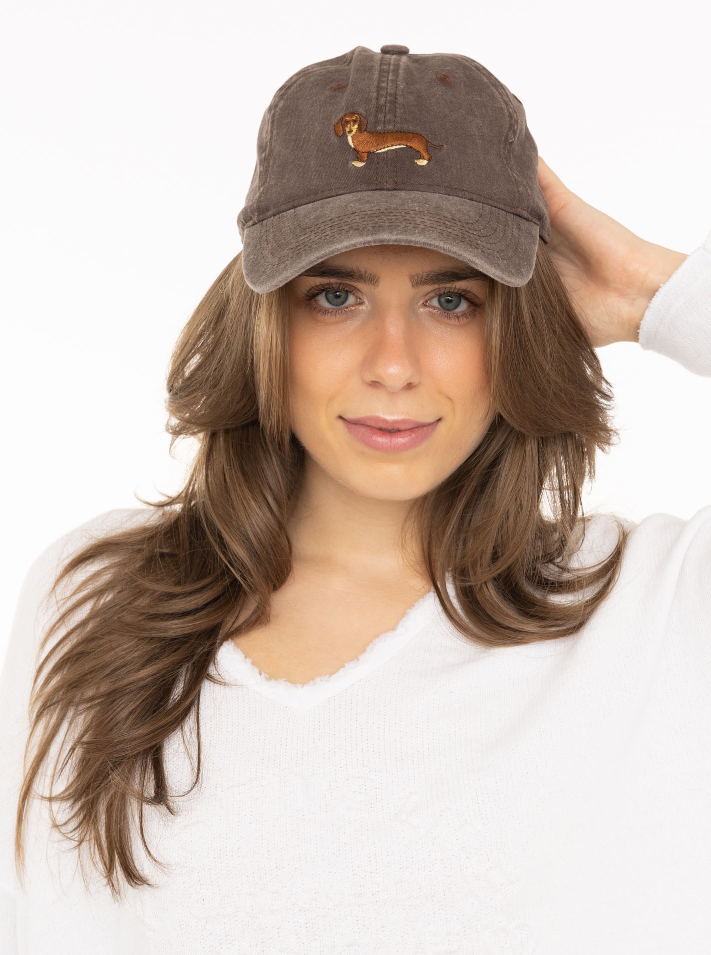 Zwillingsherz Baseball Cap ""Dackel"" Dackelmotiv gestickt, moderner Vintag günstig online kaufen