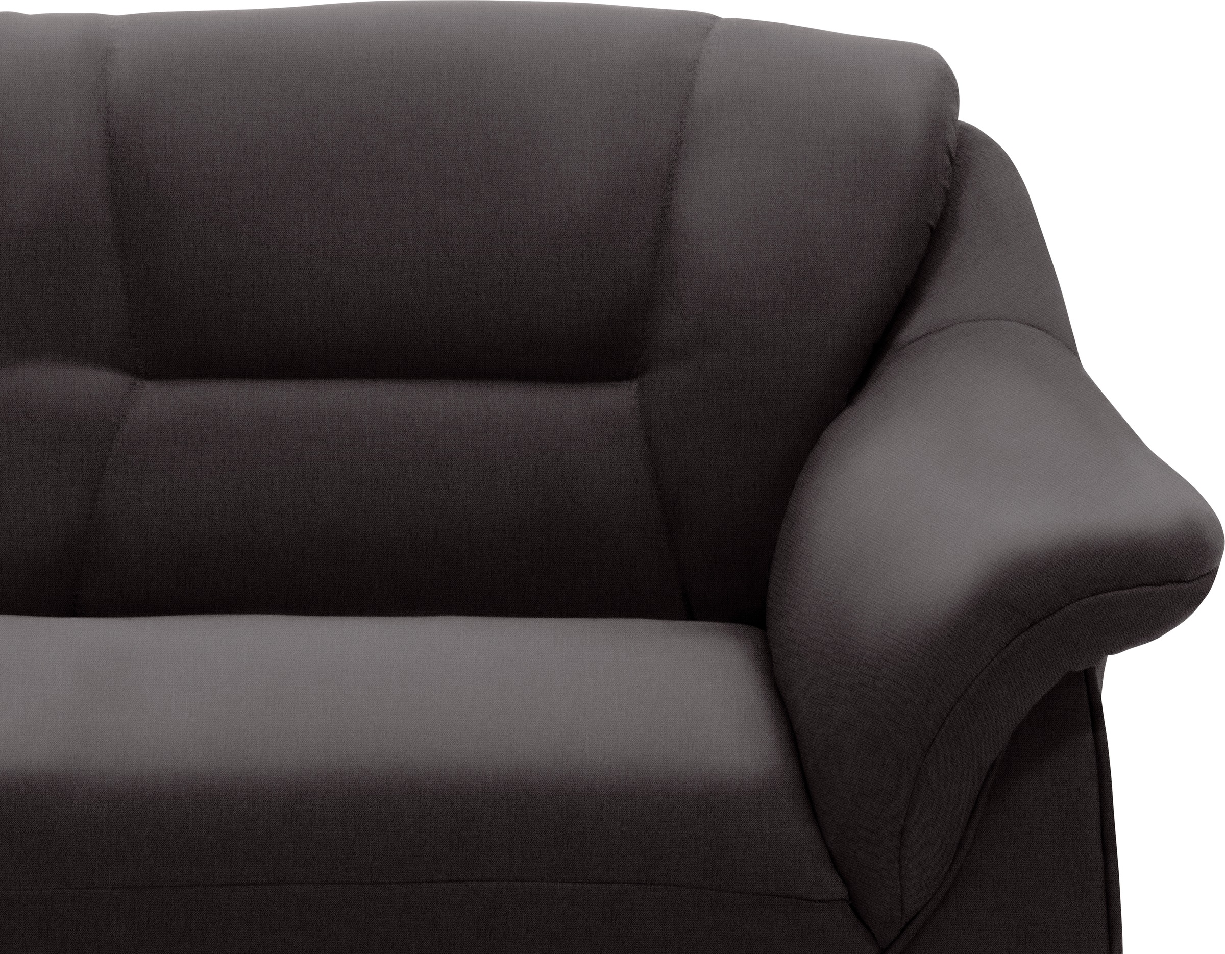 DOMO collection Ecksofa »Faenza für kleine Räume, Stellmaße 232,176cm, komfortabel, L-Form«, mit Ottomane, zeitlos, elegante Armlehnen, wahlweise mit Bettfunktion