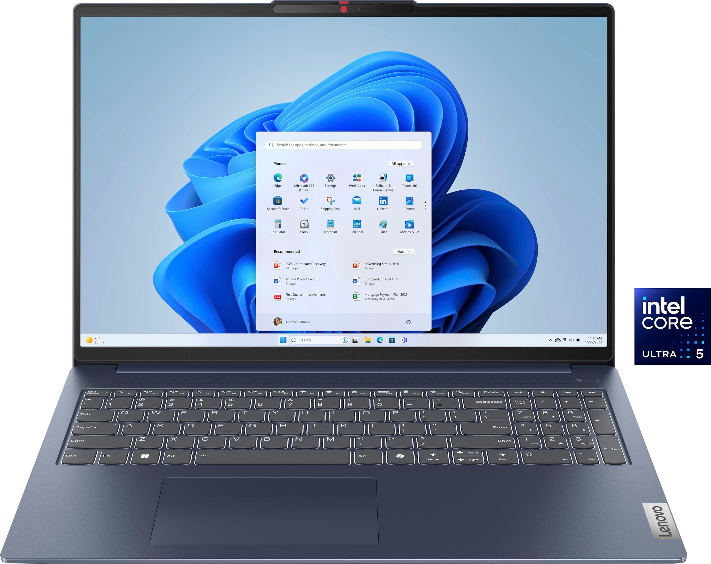 Lenovo Notebook »IdeaPad Slim 5 16IMH9«, 40,6 cm, / 16 Zoll, Intel, Core Ultra 5, ARC, 1000 GB SSD