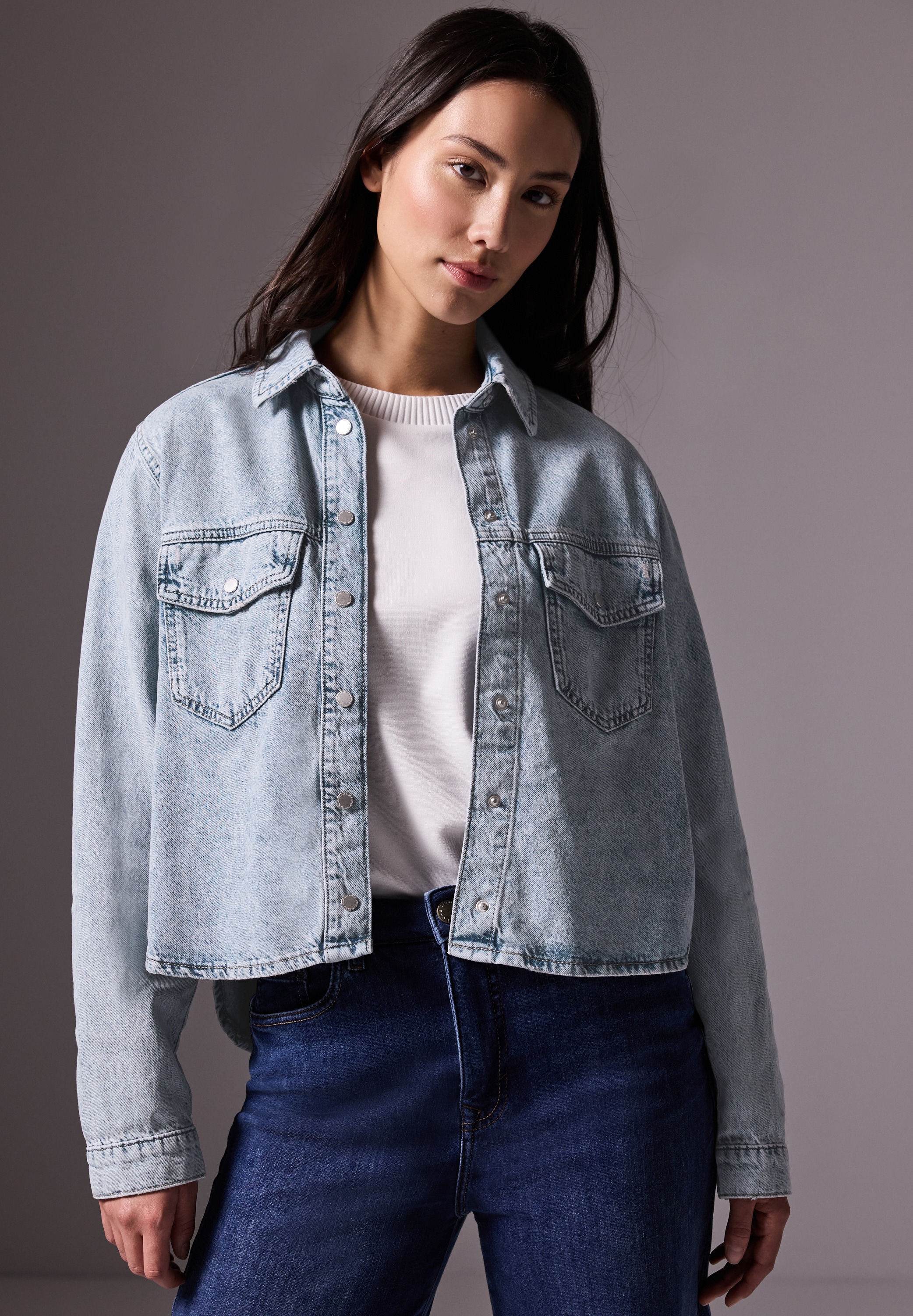 STREET ONE STUDIO Jeansbluse mit Brusttaschen