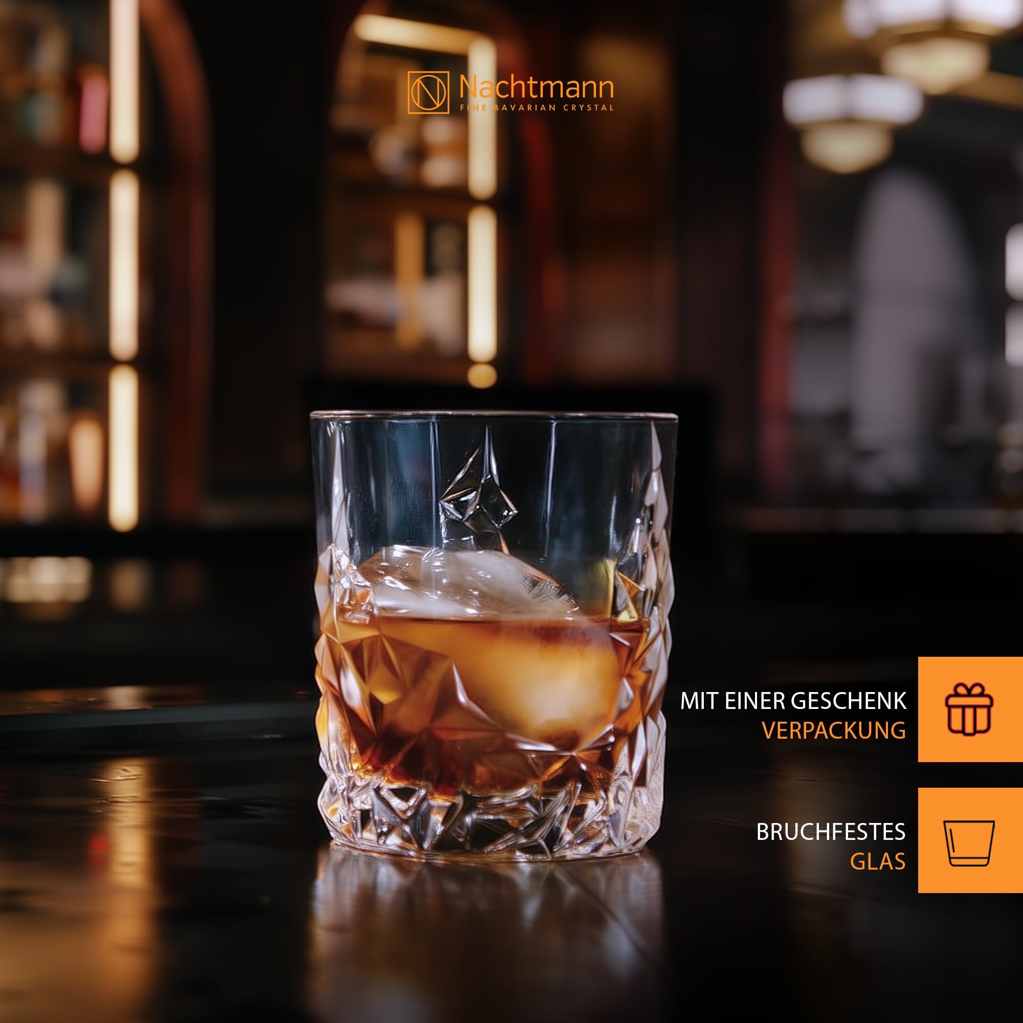 Nachtmann Whiskyglas »Whiskygläser Sculpture 340 ml 4er Set transparent«