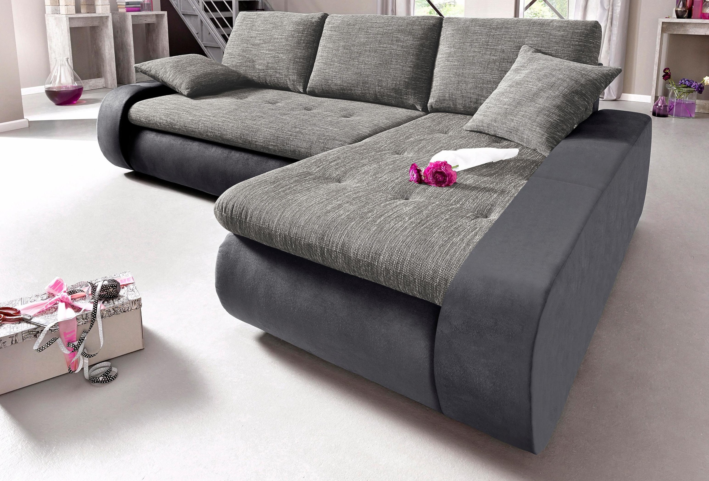 TRENDMANUFAKTUR Ecksofa "Indie, modern und bequem, Materialmix, OTTOs Choic günstig online kaufen