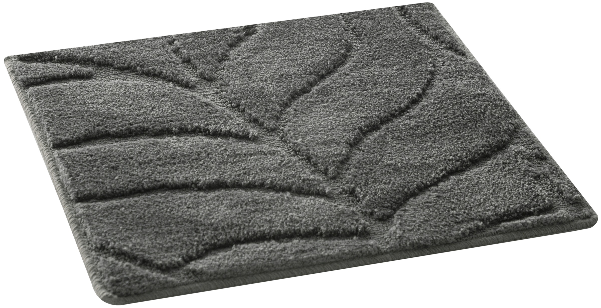 my home Badematte »Epense, Badvorleger, Badezimmer Teppich, Duschvorleger«, fußbodenheizungsgeeignet-schnell trocknend, Badteppich, Uni Farben, Blätter, Hoch-Tief Effekt