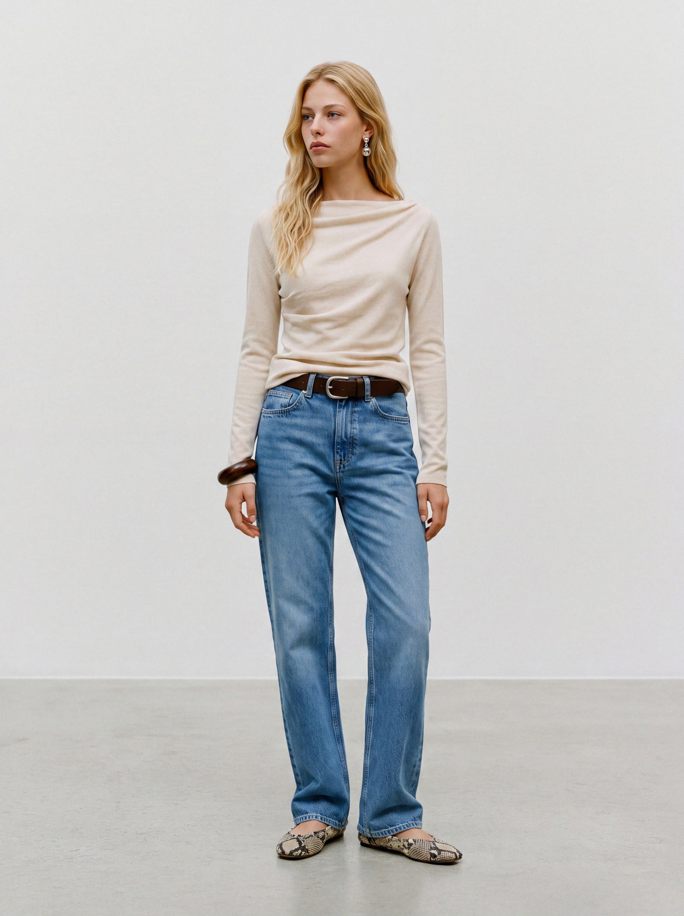 Vero Moda Strickpullover »VMSOFINE KNIT LS BOATNECK PULLOVER NOOS« Materialmix, regular fit