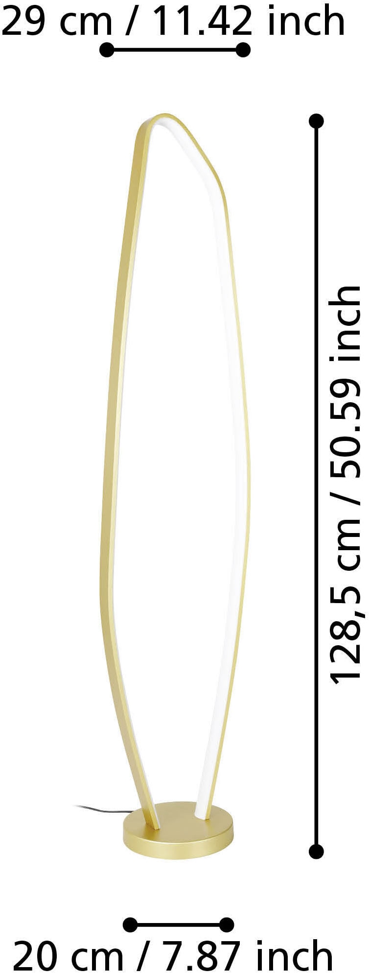 EGLO Stehlampe »VALLEROSA Stehlampe - Alu, Stahl - LED - 25,2W - IP20« LED-Modul 1 Stk. Warmweiß Standleuchte, Leselampe, Wohzimmer, Schlafzimmer, L29 x H128,5 cm