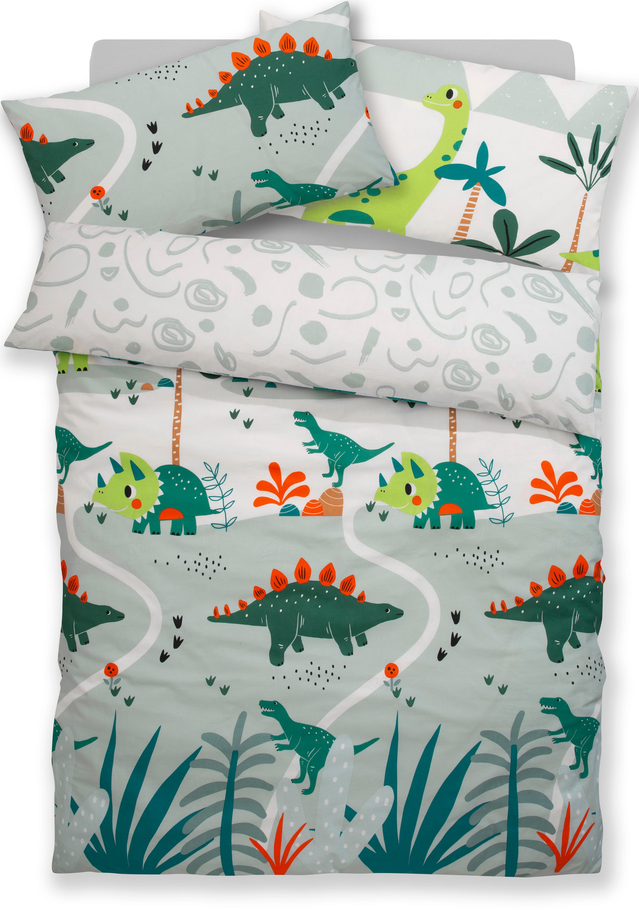 Lüttenhütt Kinderbettwäsche »CUDDLEE«, (2 tlg.), in vielen Designs: Dino,Einhorn,Weltraum,Baustelle,Herz,Trecker