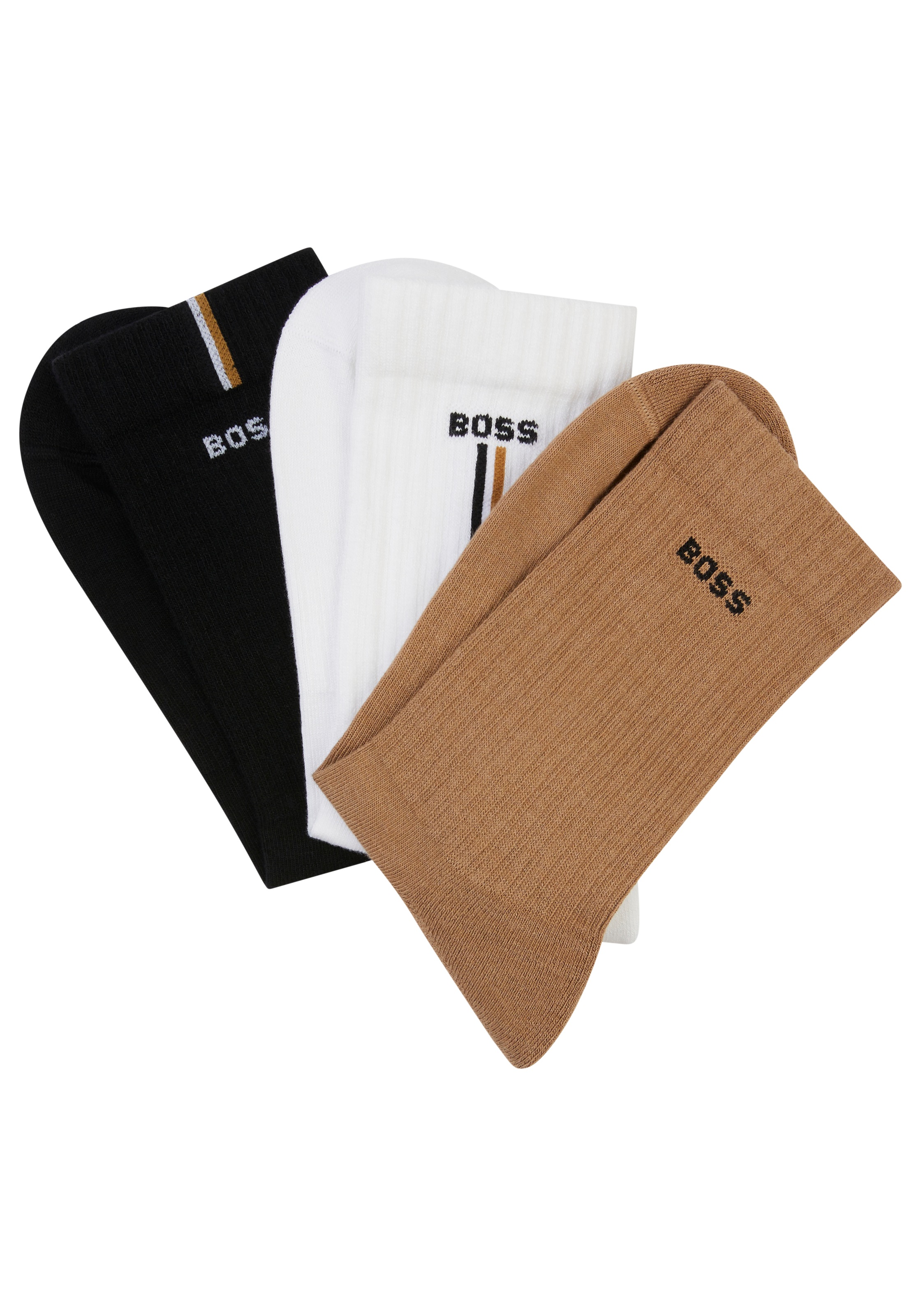 BOSS Freizeitsocken "3PQS VerticalLine VB", kontrastfarbene Details günstig online kaufen