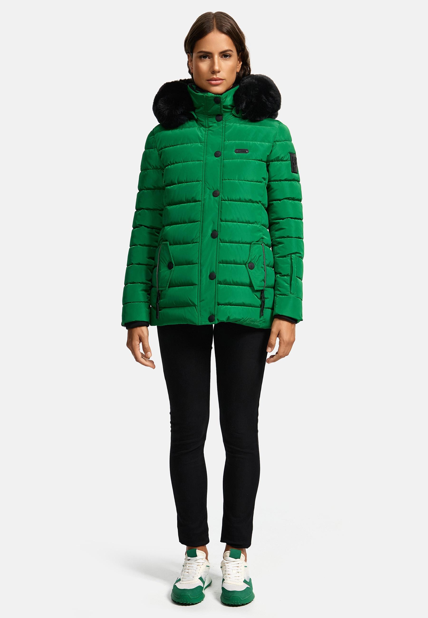 Navahoo Steppjacke »Milianaa«, mit Kapuze, Edle Winterjacke mit weicher Kunstfell-Kapuze