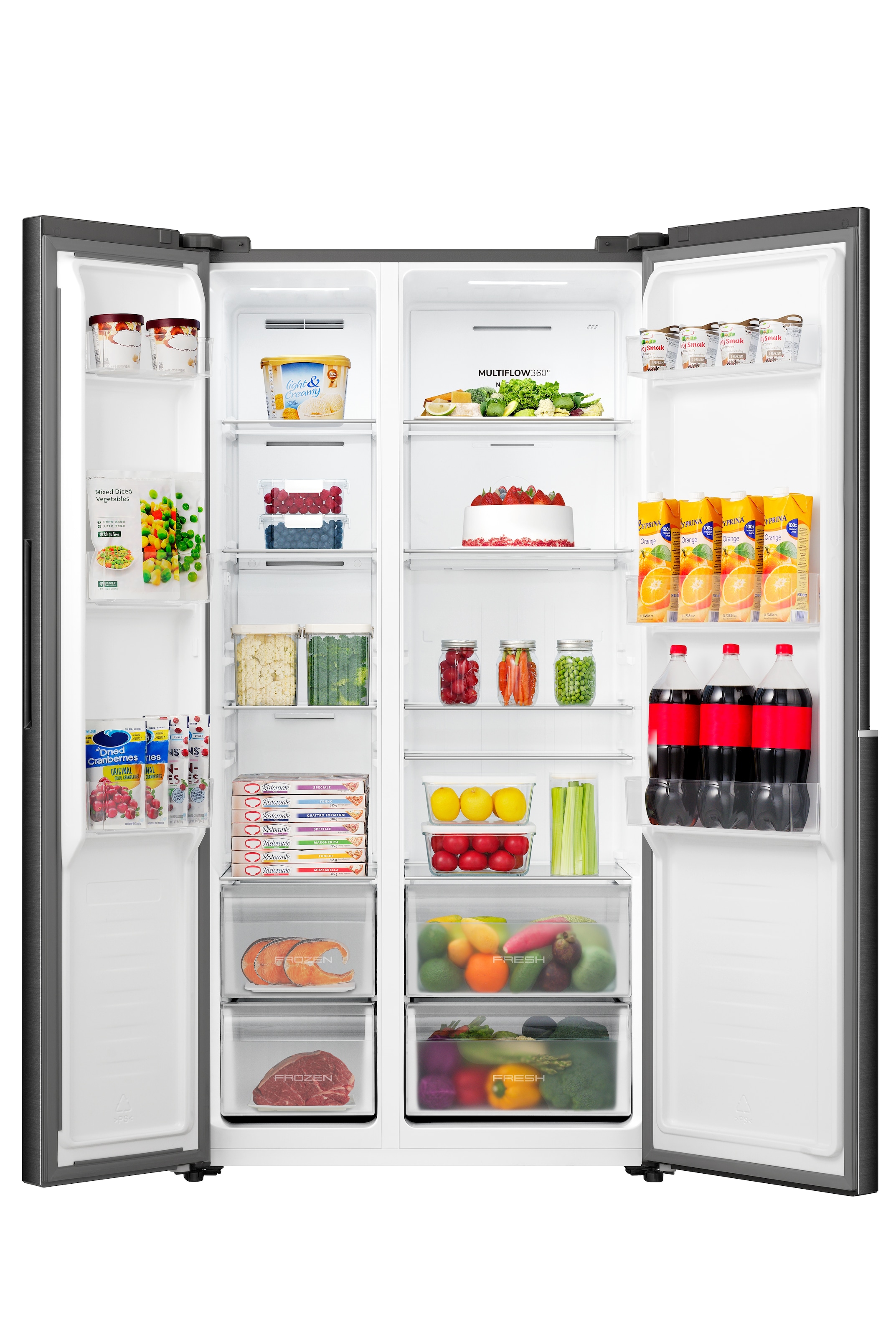 GORENJE Side-by-Side »NRS917E41BX« 178,6 cm hoch 91,1 cm breit MultiAirFlow-System