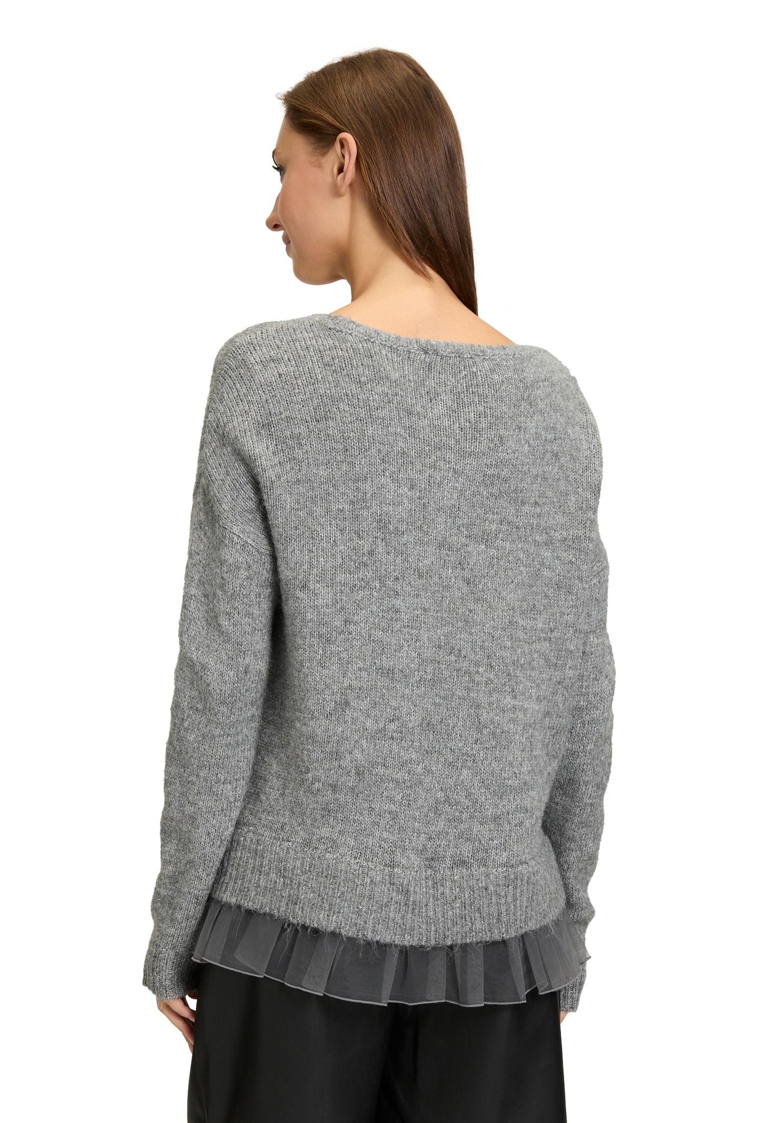 Cartoon Strickpullover »Cartoon Strickpullover mit Rundhalsausschnitt«, (1 tlg.), Rüschen