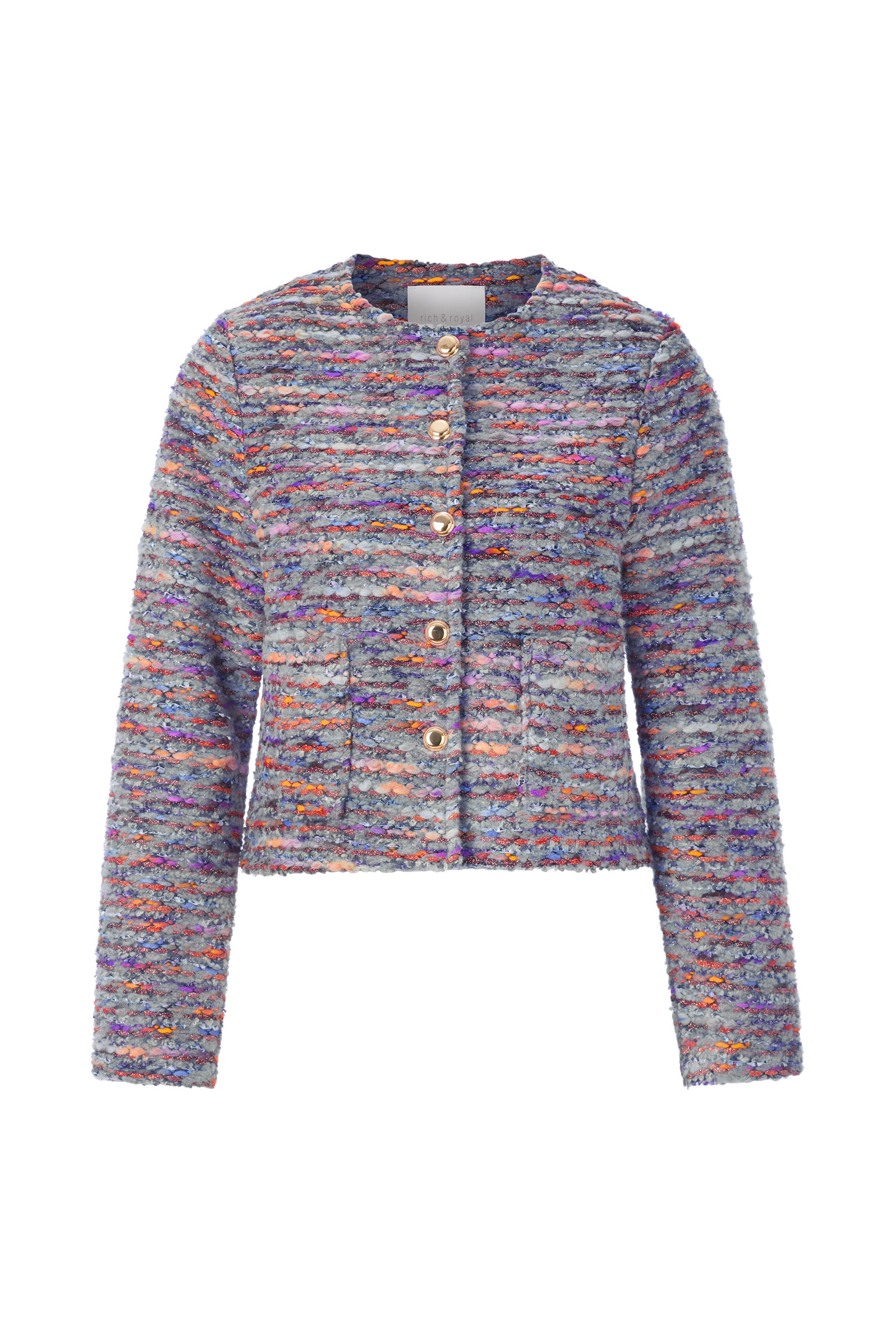RICHROYAL Bouclèjacke, in Multicolor, gerade Form