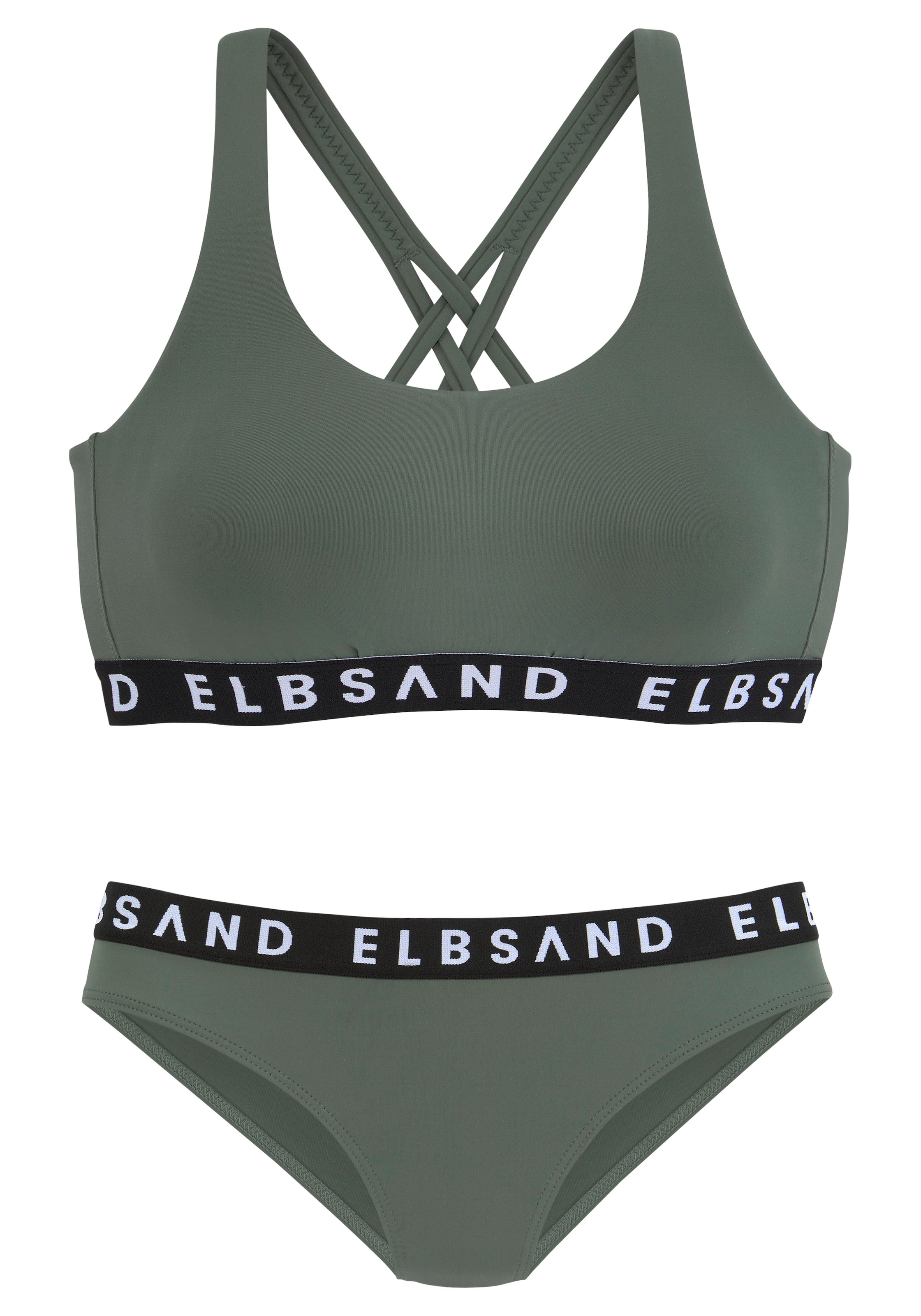 Elbsand Bustier-Bikini, mit kontrastfarbenen Schriftzügen