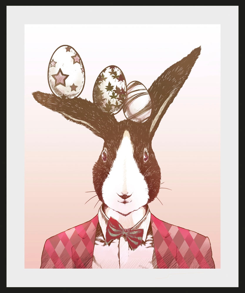 queence Bild "Aferno", Hase-Hasen-Haustiere-Kunst-Ostern, (1 St.), mit Rahm günstig online kaufen