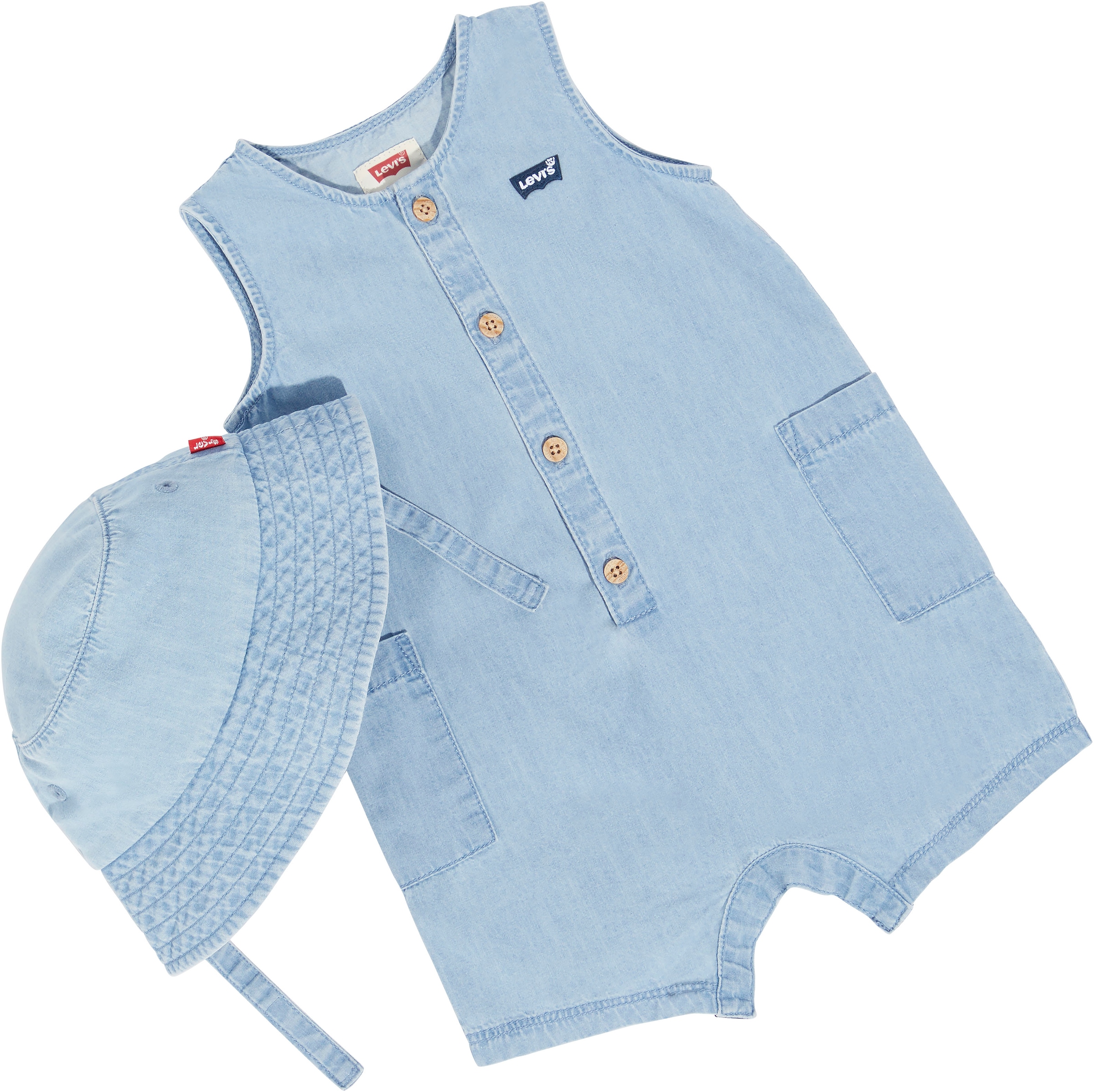 Levis Kids Starterpaket, Strampler und Hut für Babys