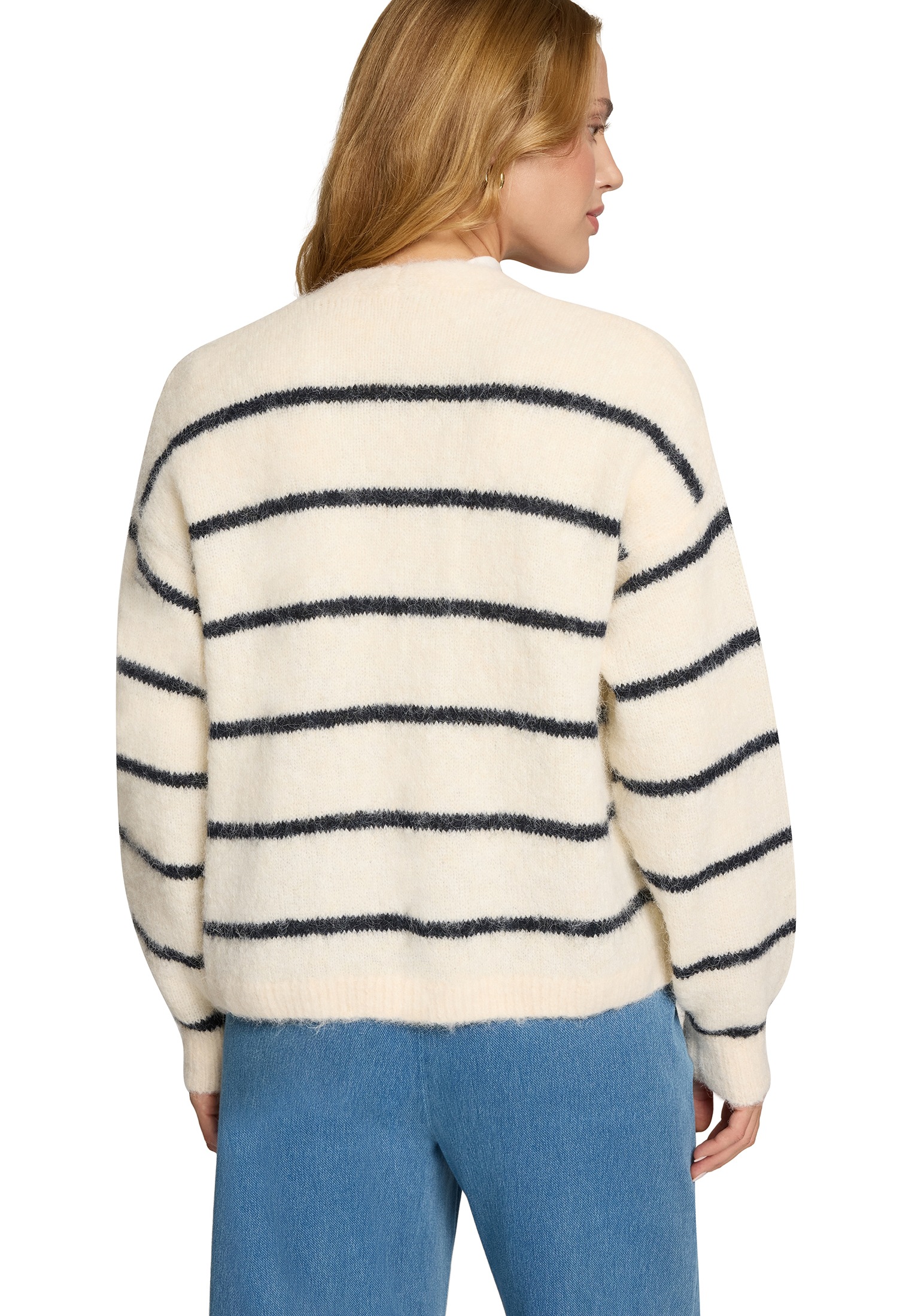 Zero Strickjacke »Damen mit Streifen offener Style« 1 tlg. Plain/ohne Details