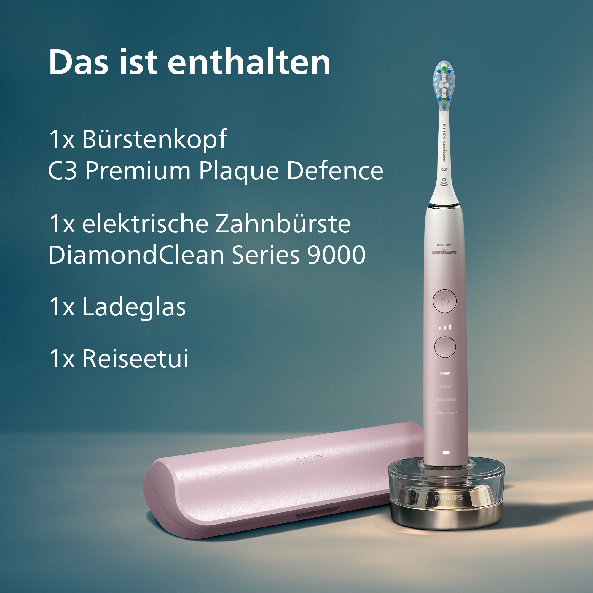 Philips Sonicare Elektrische Zahnbürste »DiamondClean 9000 Special Edition HX9911« 1 Stk. Aufsteckbürsten mit integriertem Drucksensor, 4 Putzprogramme und 3 Intensitätsstufen