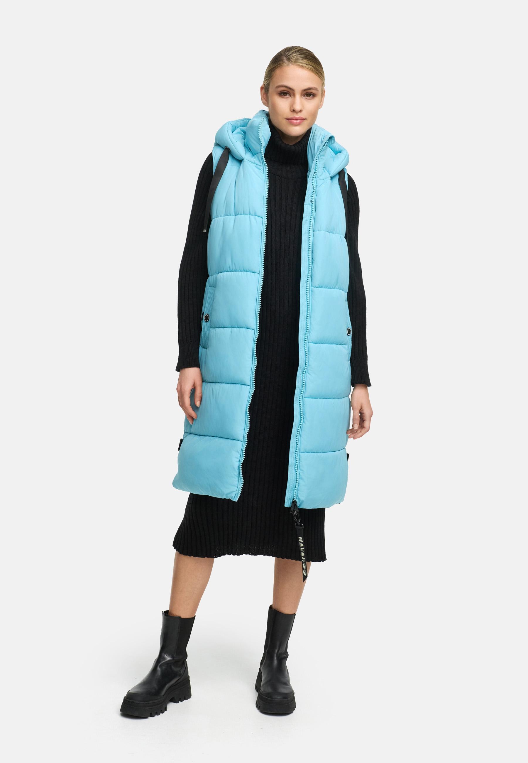 Navahoo Steppweste »Schnuffelchen«, (1 tlg.), warme Damen Outdoor-Weste lang mit Kapuze