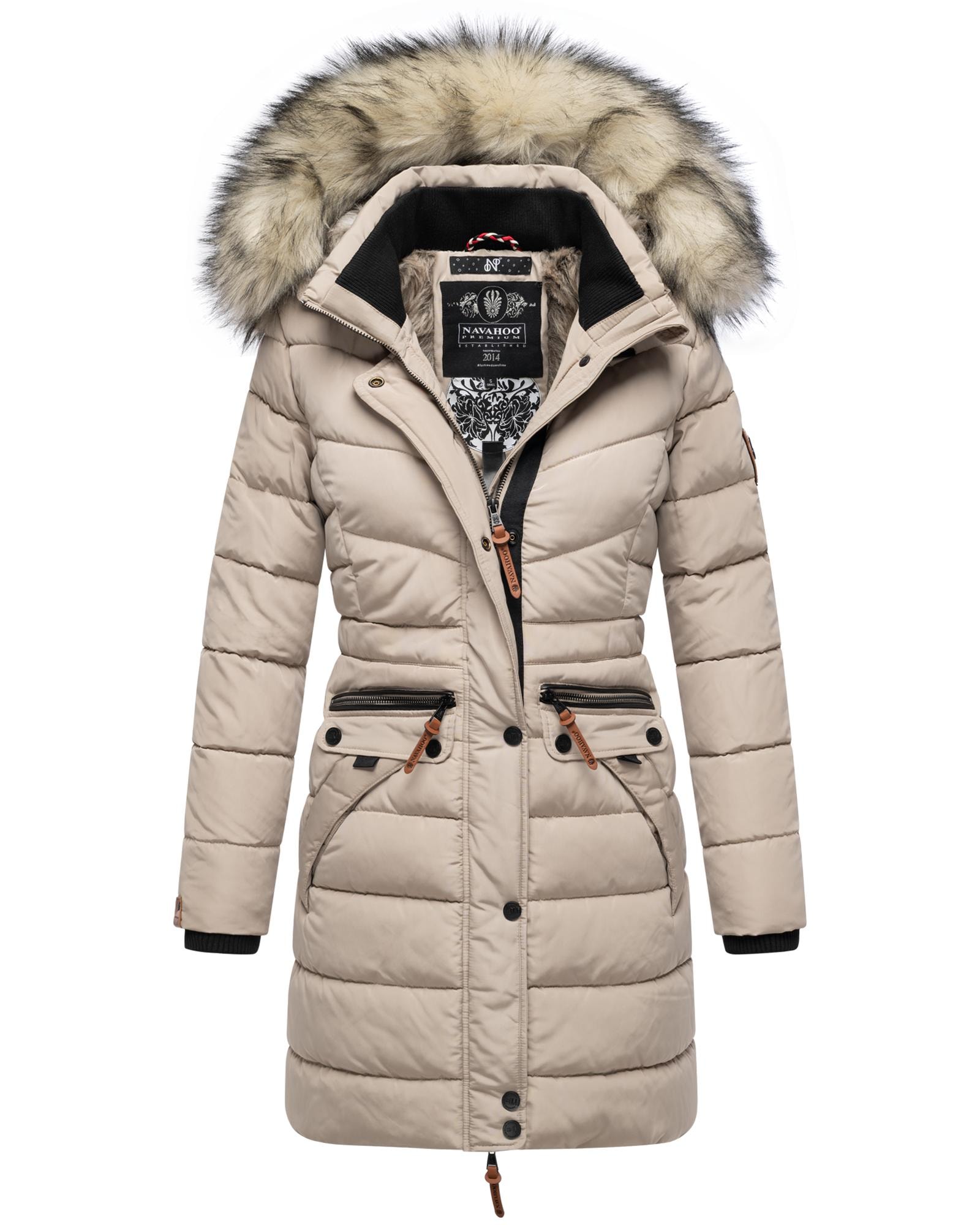 Navahoo Steppmantel »Paula«, stylischer Winter Parka m. edlem Fellimitat