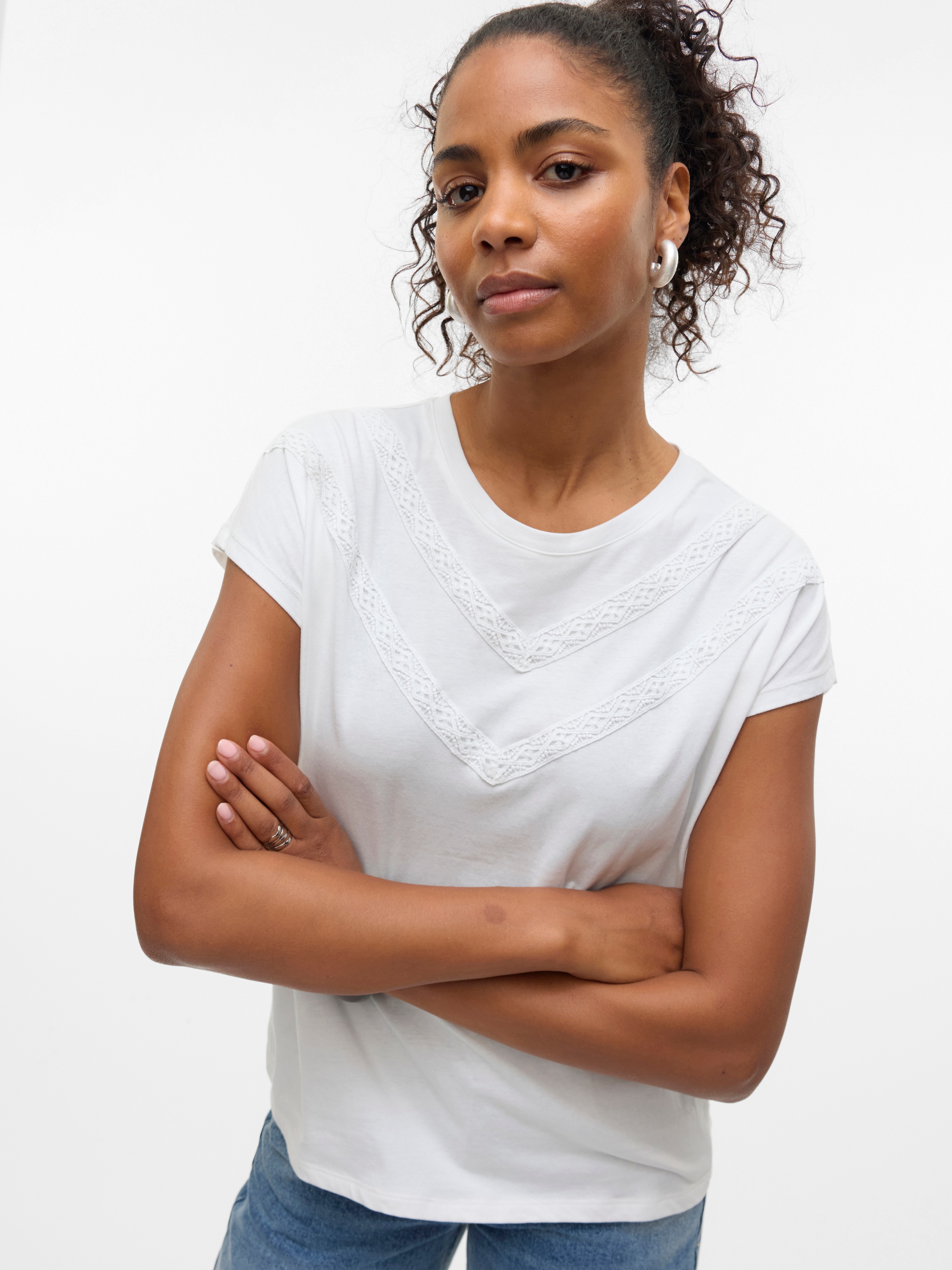 Vero Moda Kurzarmshirt "VMPANNA AVA SS TOP JRS" günstig online kaufen