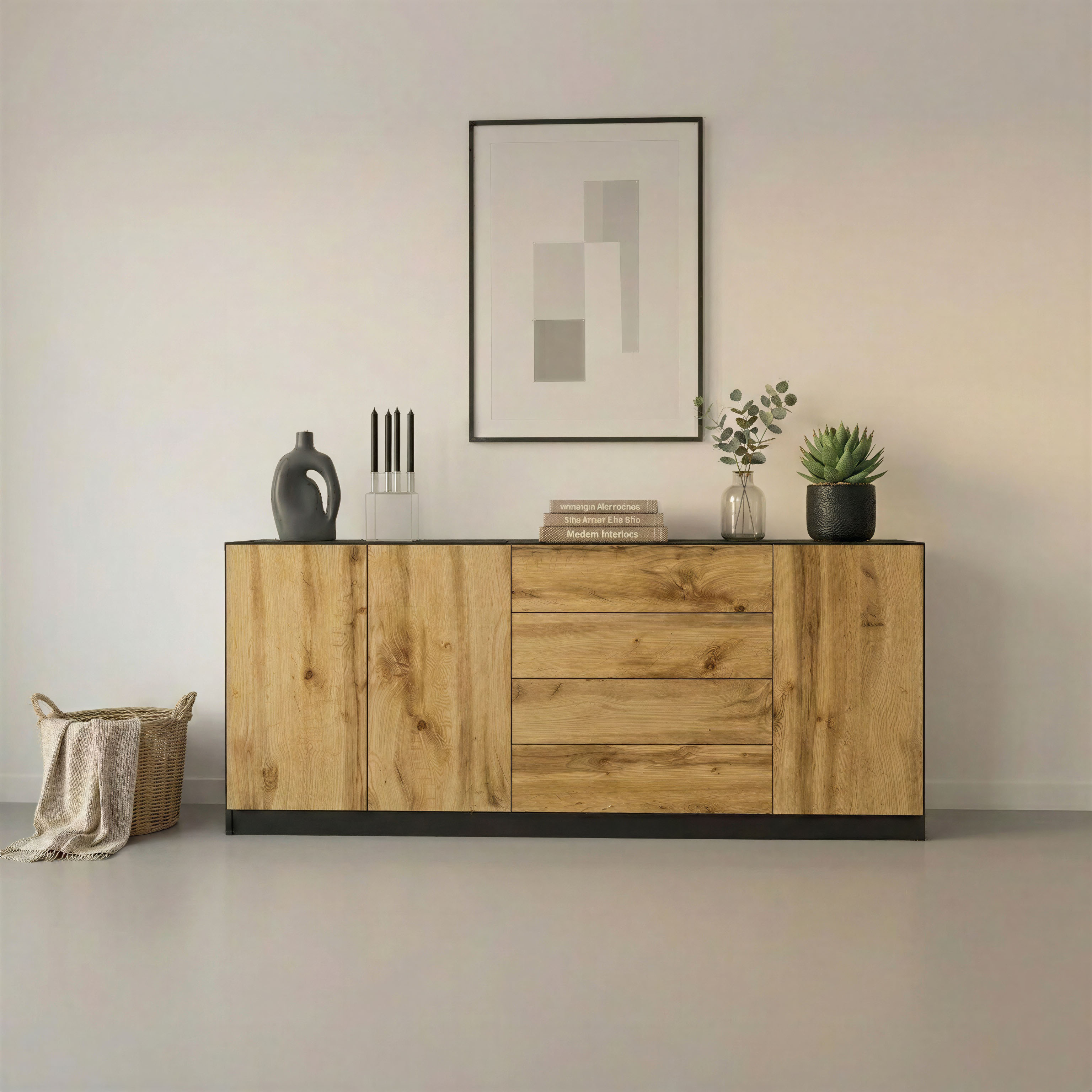 borchardt Möbel Sideboard "Vaasa, Kommode mit 3 Türen und 4 Schubkästen auf Kugelführungen" Breite 190 cm