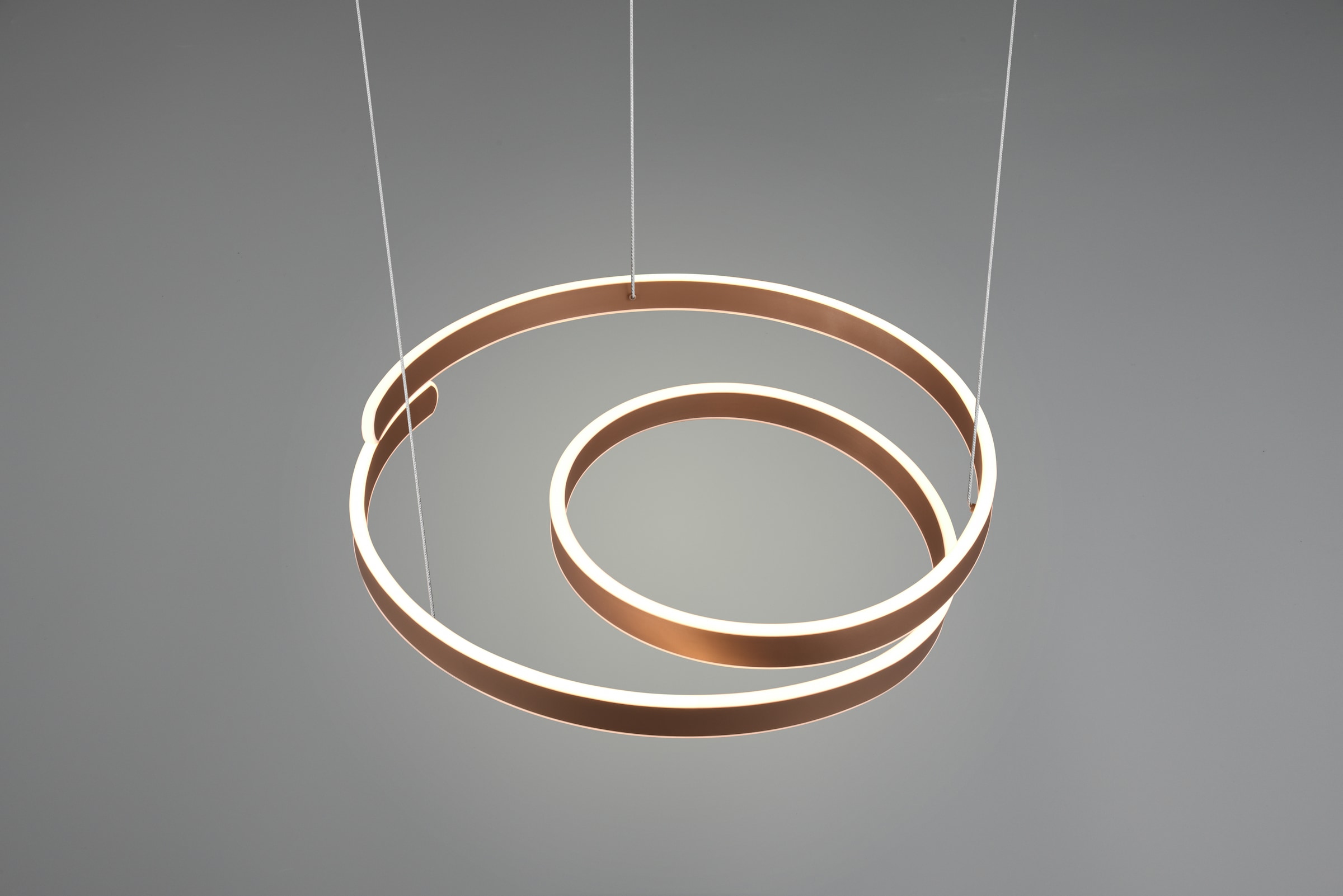 TRIO Leuchten LED Pendelleuchte »MARNIE, spiralförmige LED Hängelampe indirektes Licht warmweiß 3000K« LED-Board 1 Stk. Warmweiß 8000 Lumen höhenverstellbar 3 Stufen dimmbar Hängeleuchte Esszimmer