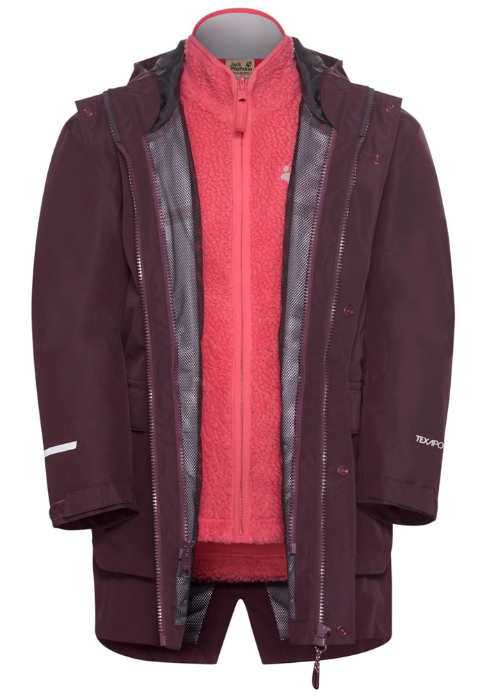 Jack Wolfskin 3-in-1-Funktionsjacke »3IN1 CANVEY KIDS«, mit Kapuze