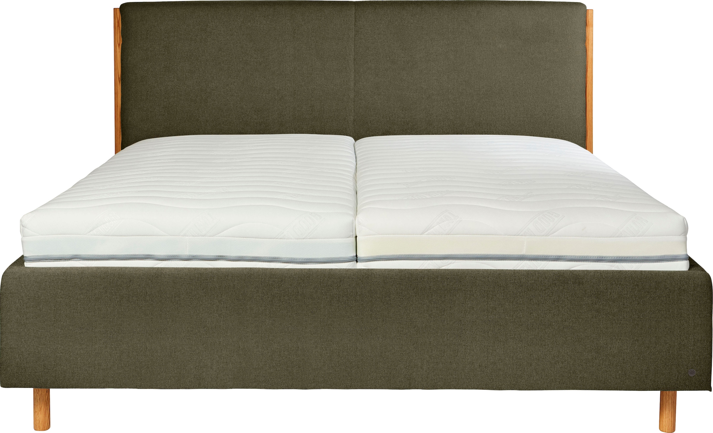 TOM TAILOR HOME Polsterbett »CALIFORNIA BED«, mit seitlichen Holzakzenten am Kopfteil