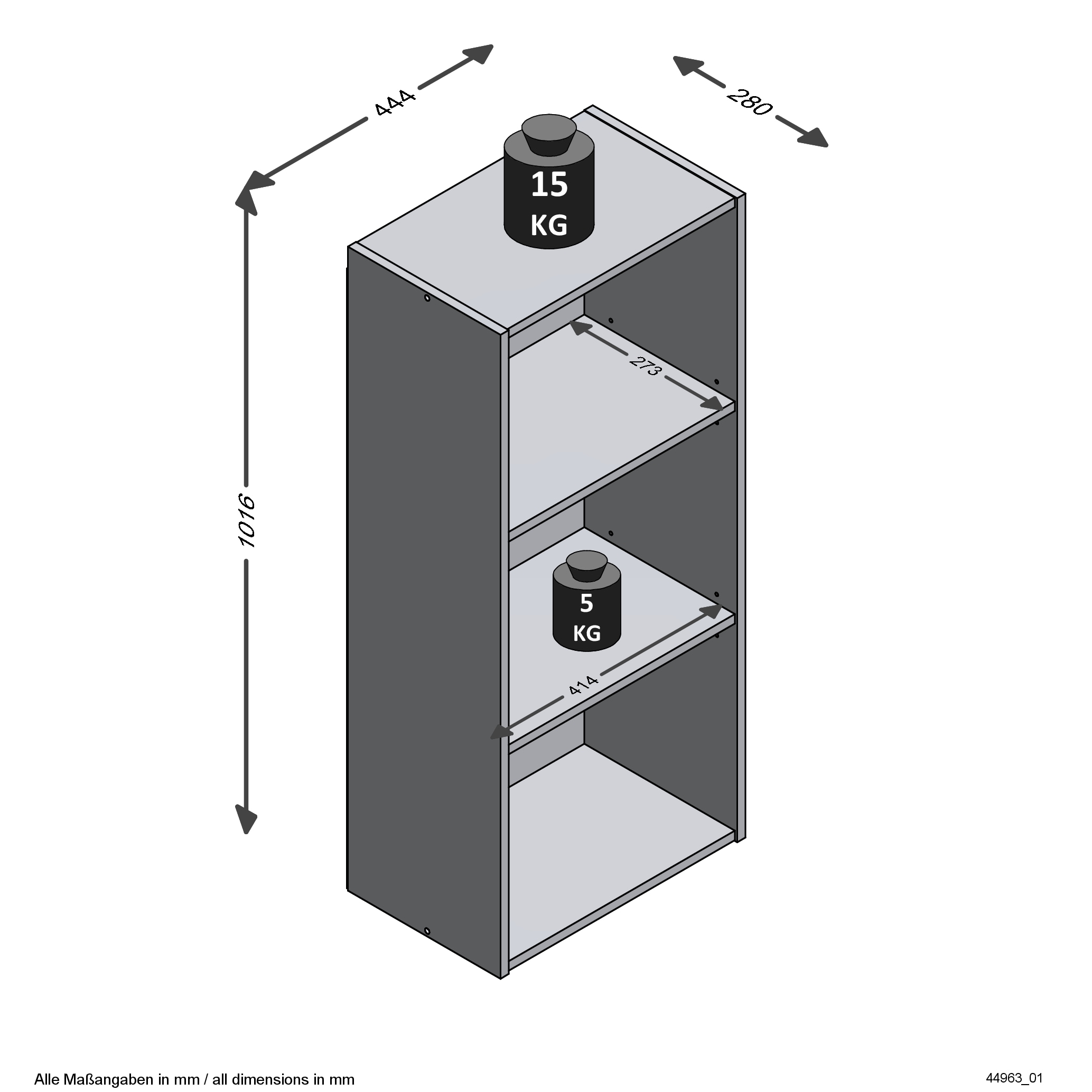 FMD Bücherregal »Bitz« offene Fächer, variable Einlegeböden