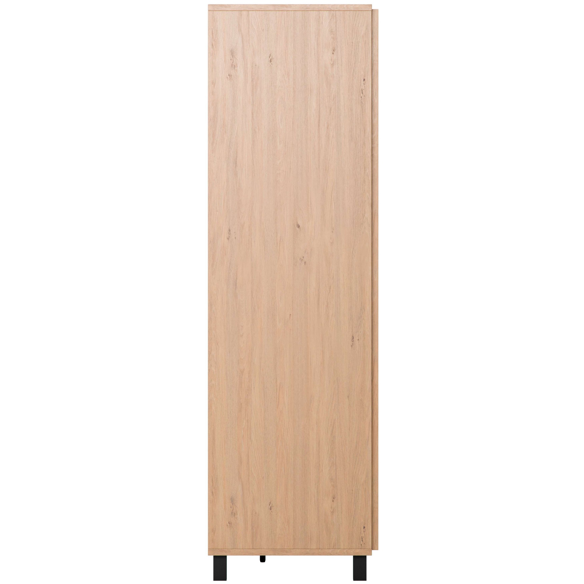 VOX Kleiderschrank »SIMPLE , Wäscheschrank mit 5 Einlegeböden und 2 Kleiderstangen« B/H/T ca. 93/186/57cm,  mit 2 Drehtüren und schwarzen Griffen, Maße B/T/H: 92,5/57/189,5 cm