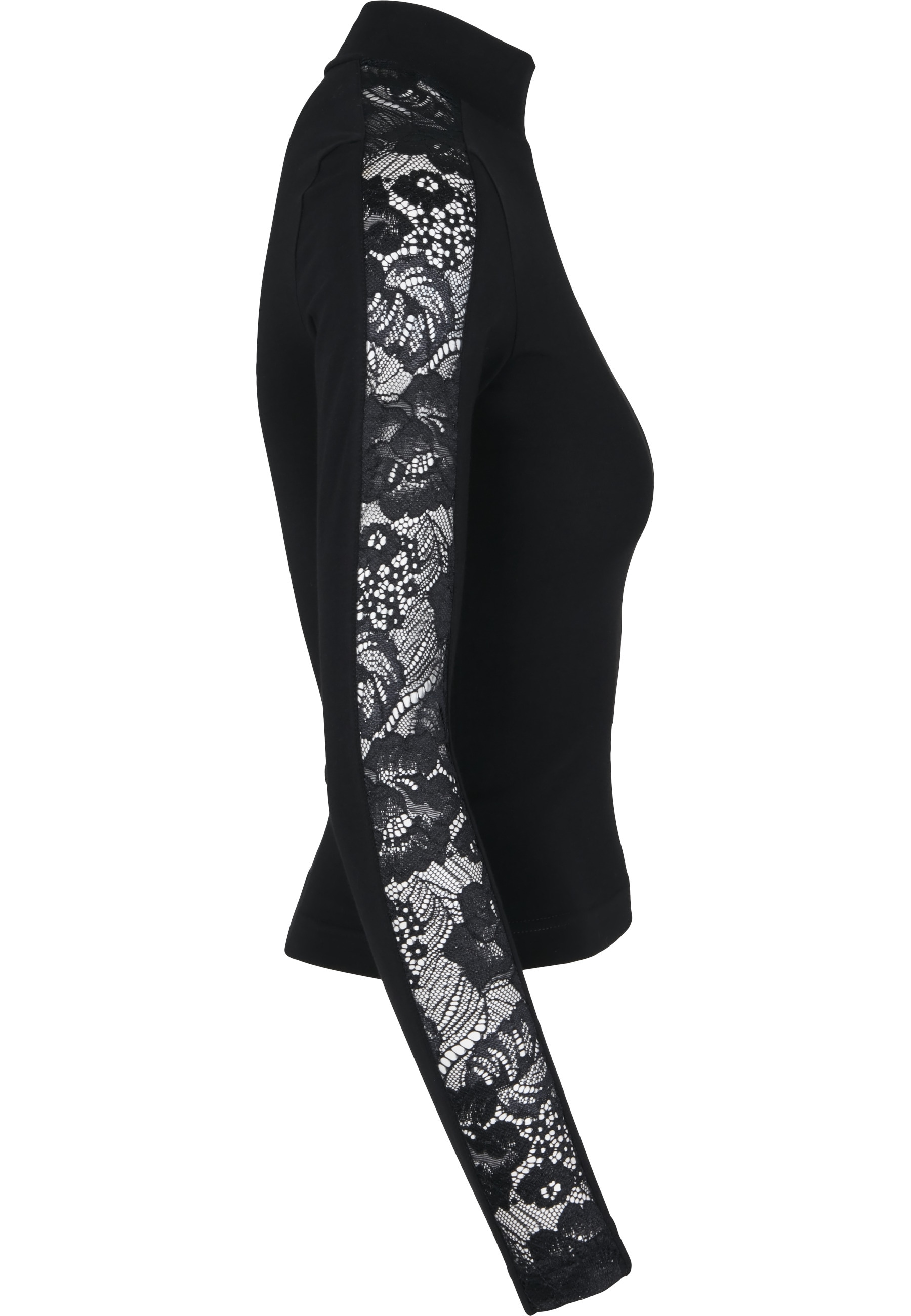 URBAN CLASSICS T-Shirt »Urban Classics Damen Ladies Lace Striped LS« 1 Stk.