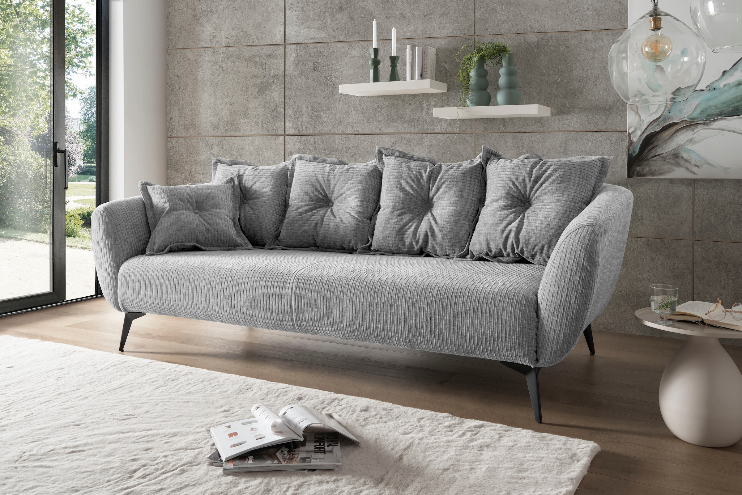 Home affaire 3-Sitzer "Baggio Breite 236 cm, modernes Sofa, hoher Fuß, bequ günstig online kaufen