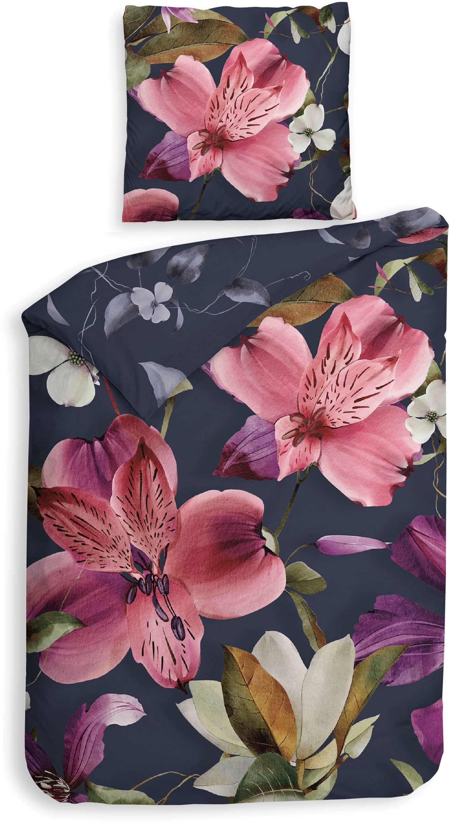 Heckett & Lane Bettwäsche "Tropici" 2 Blumen Design, 100% Baumwolle ab 135x günstig online kaufen