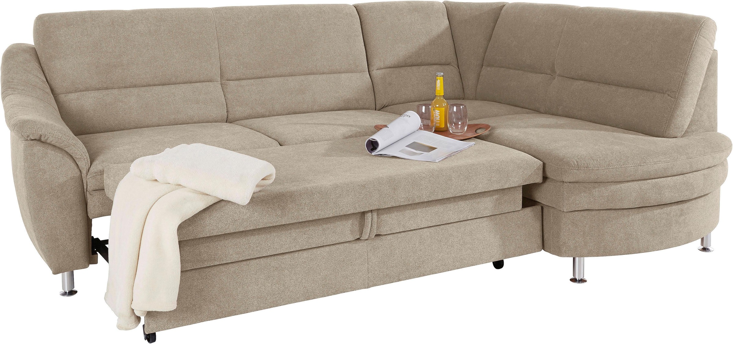 Thumbnail - PLACES OF STYLE Ecksofa "Cardoso L-Form" Federkern, wahlweise mit Bett, Schubkasten