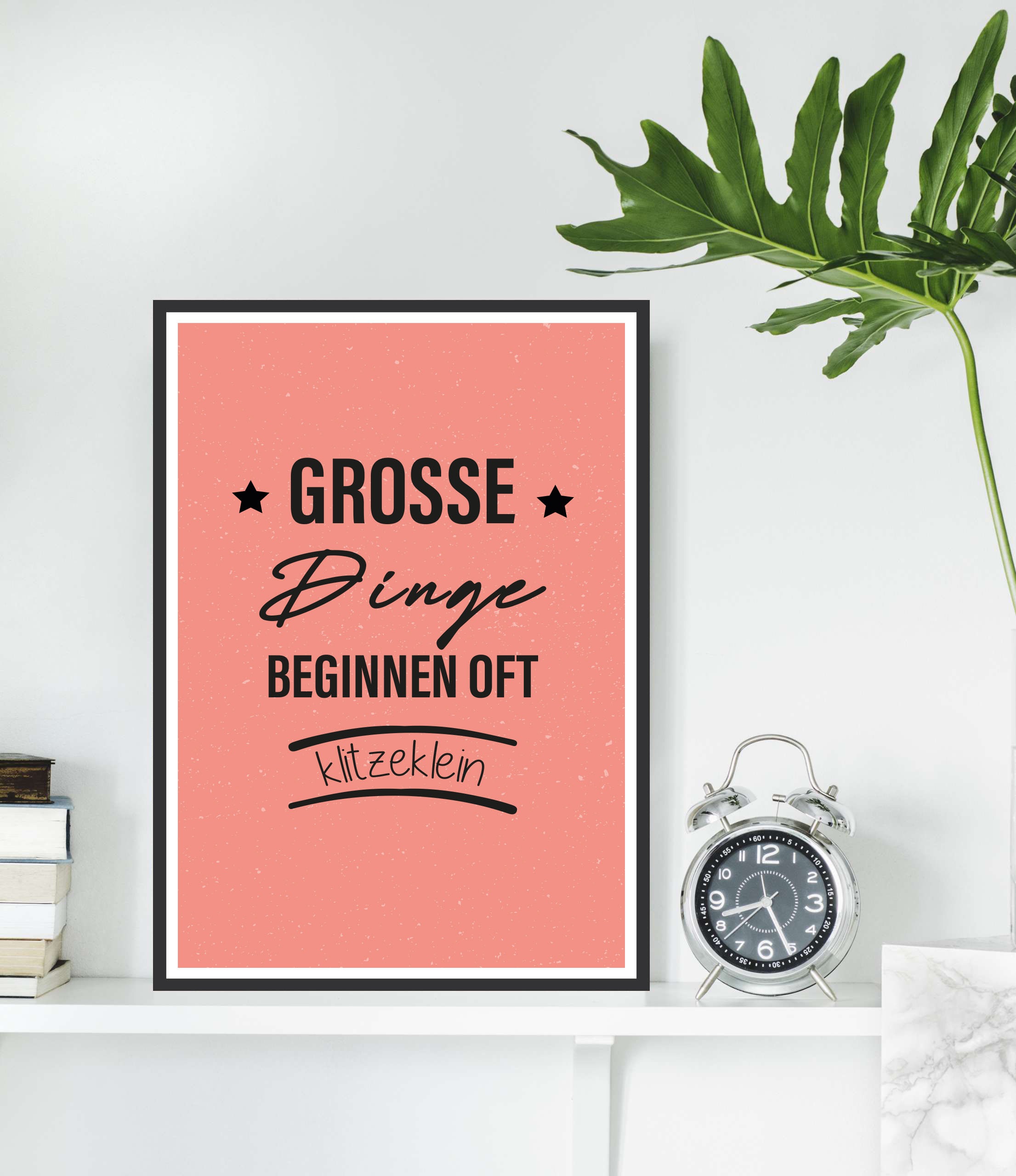 queence Metallbild "Große Dinge", Sprüche-Schriftzug-Sprüche-Sprüche & Text günstig online kaufen