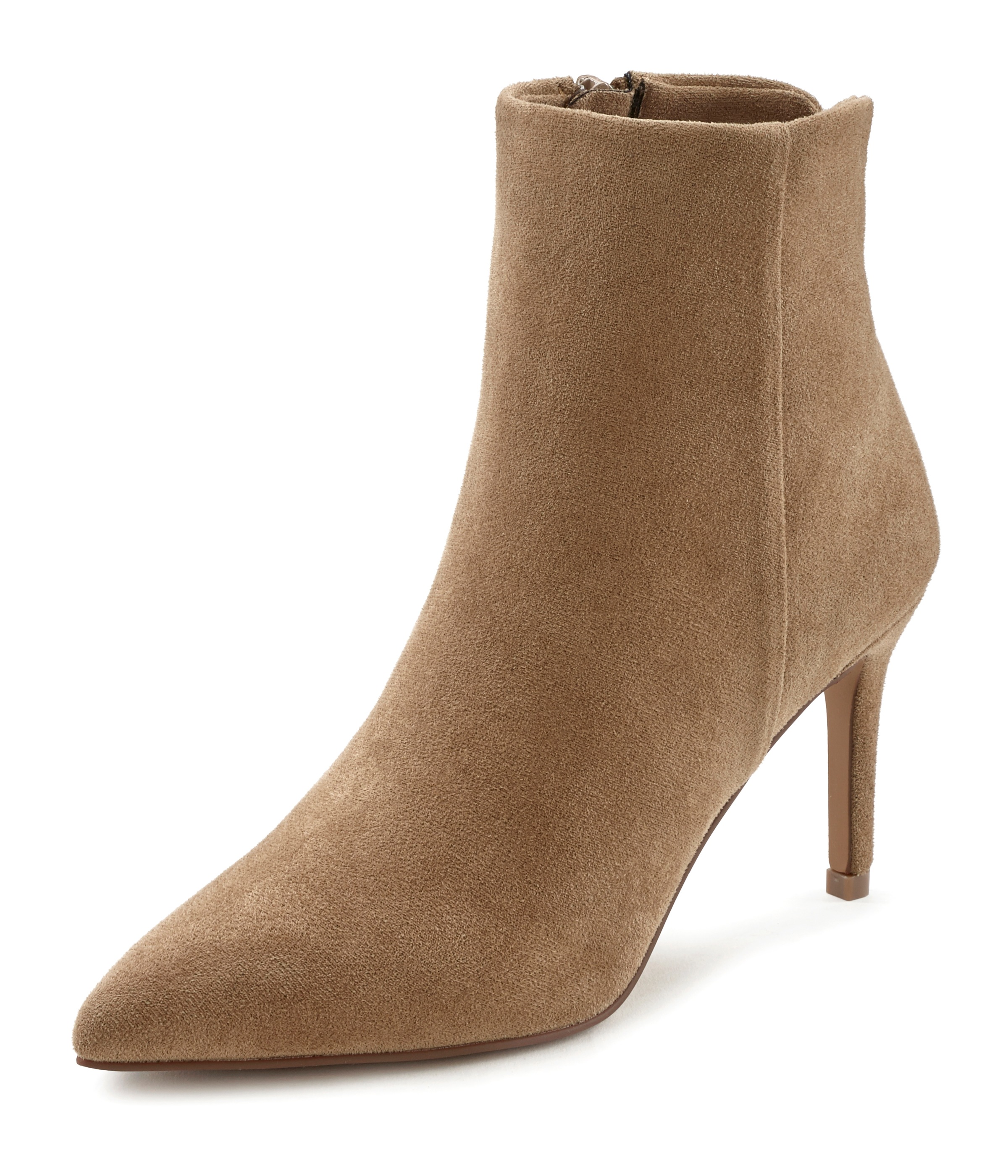 High-Heel-Stiefelette LASCANA "Sommerstiefelette", Damen, Gr. 39, beige, Obermaterial: 100% Textilmaterial. Decksohle: 100% Lederimitat. Futter: 100% Textilmaterial. Laufsohle: 100% Synthetik, unifarben, Schuhe, in spitzer Form & Pfennigabsatz, Reißversch 2
