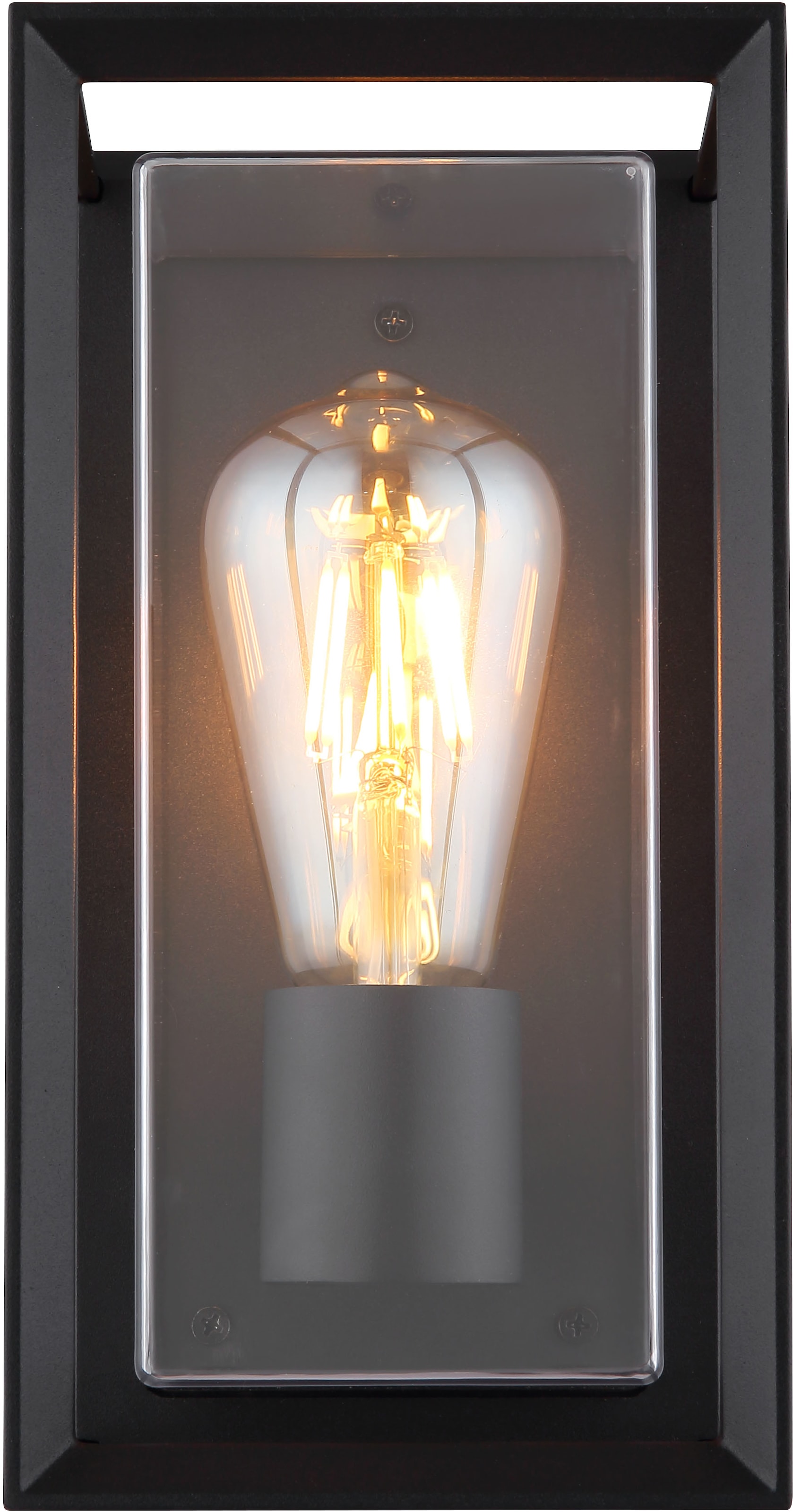 GLOBO LIGHTING Außen-Wandleuchte »LOGANA«, Leuchtmittel E27 | ohne Leuchtmittel, Außenlampe/schwarz/IP44/Terrasse/Wand