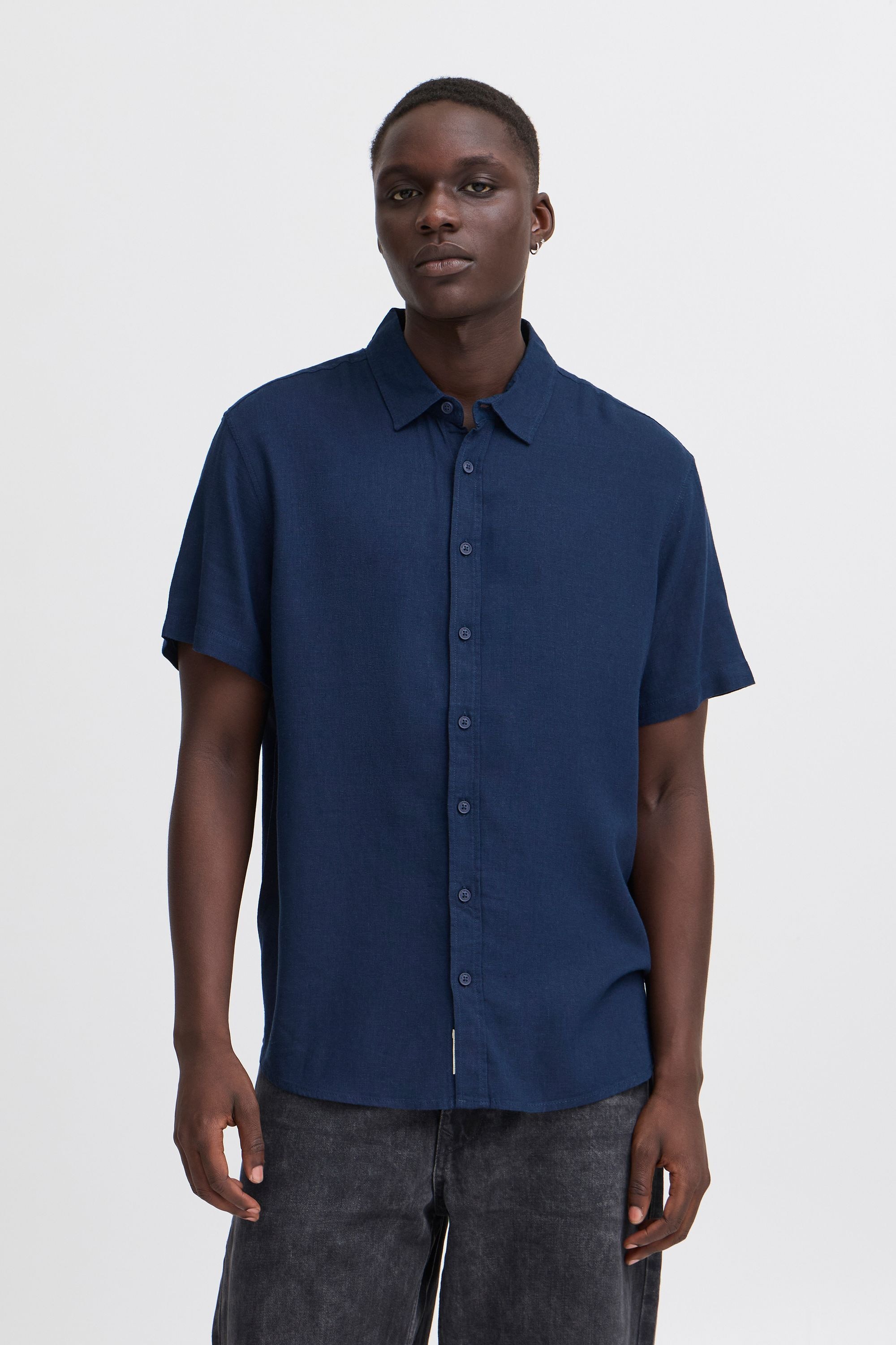 Blend Leinenhemd "BHVIC" Stilvolles Kurzarmhemd aus Leinenmix günstig online kaufen